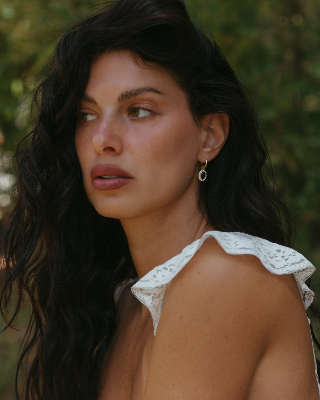 Onyx Halo Earrings