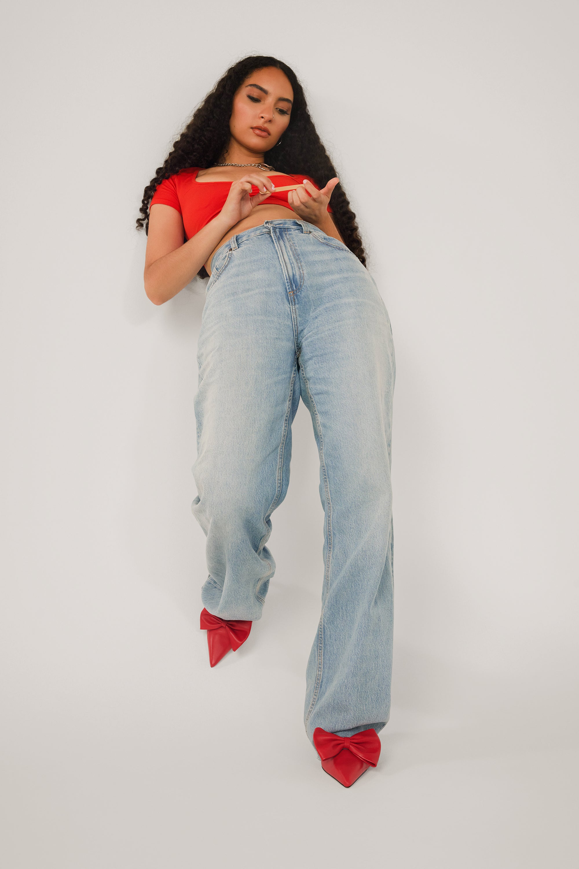 The Vixen Bow Mule in Reckless Red