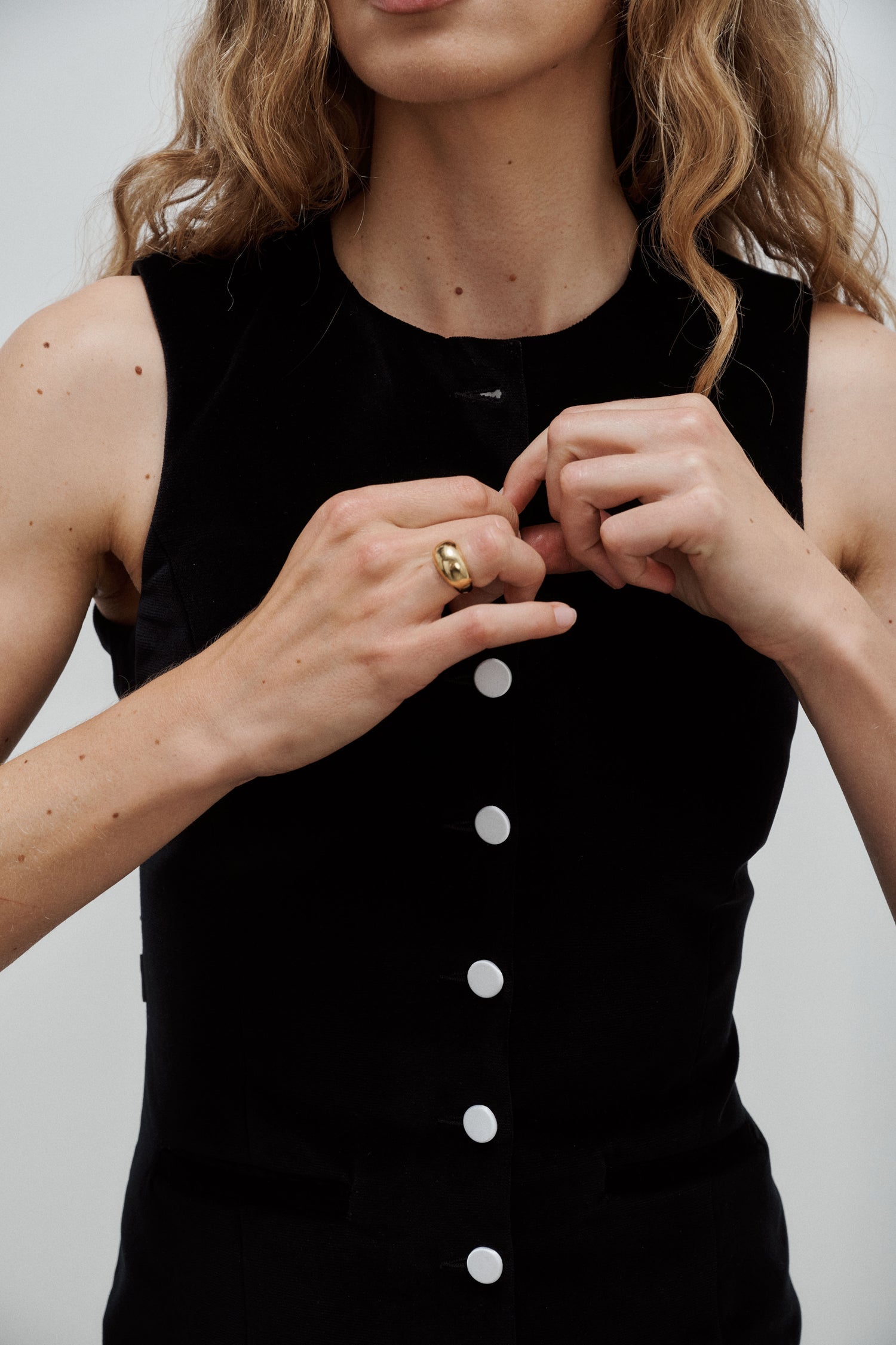 Jackie Black Cotton Velvet Dress
