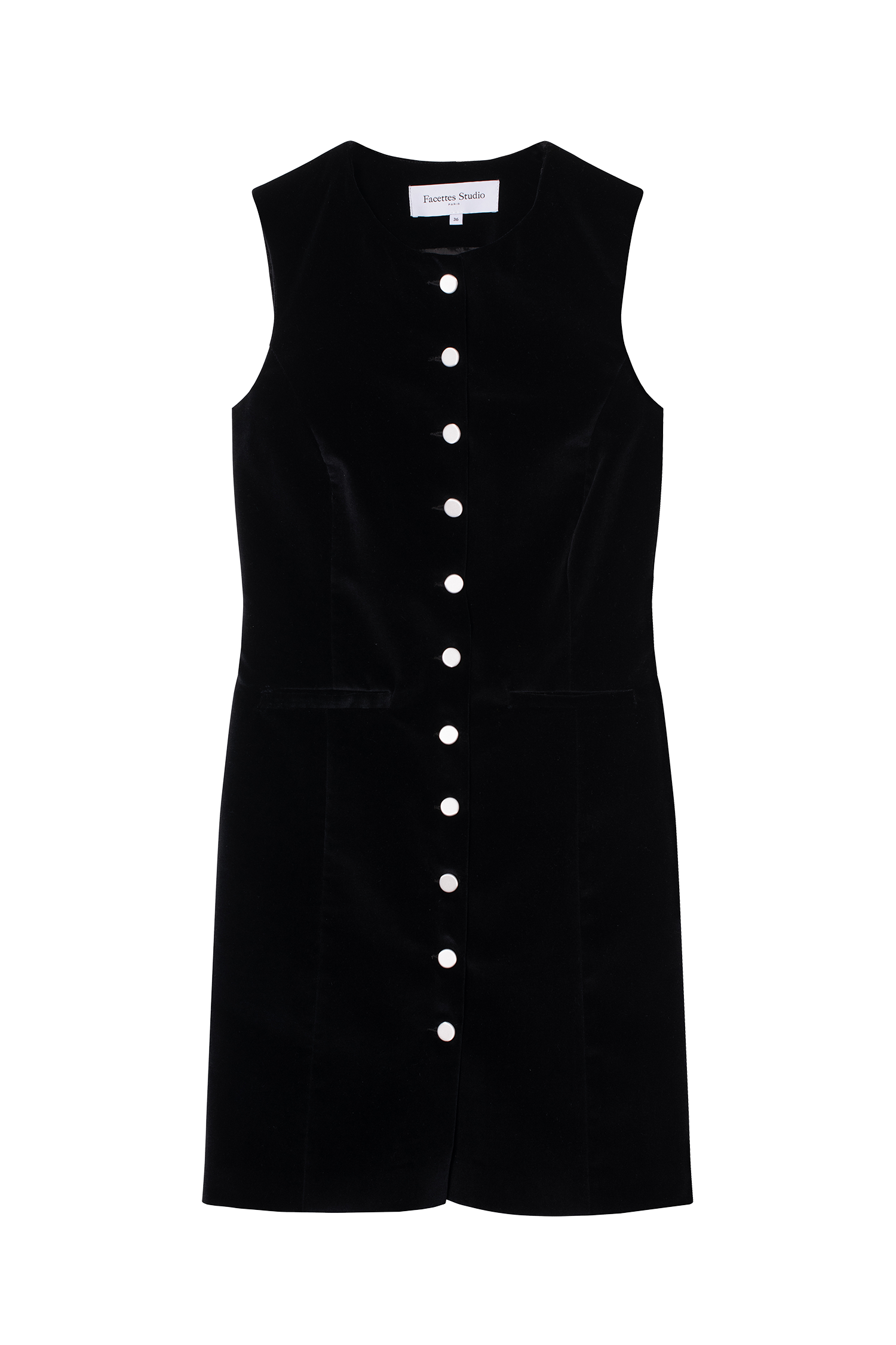 Jackie Black Cotton Velvet Dress