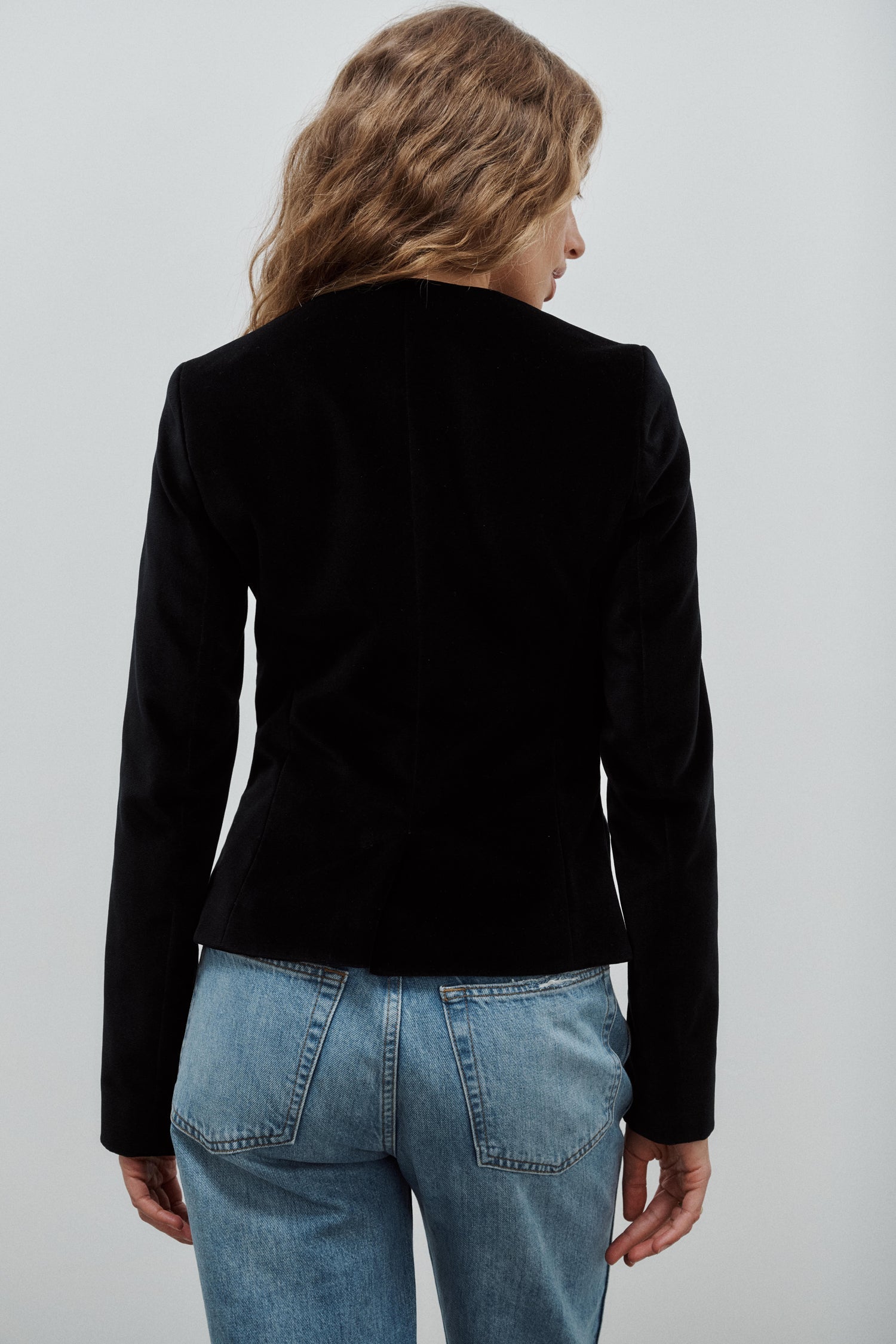 Nicole Black Cotton Velvet Jacket