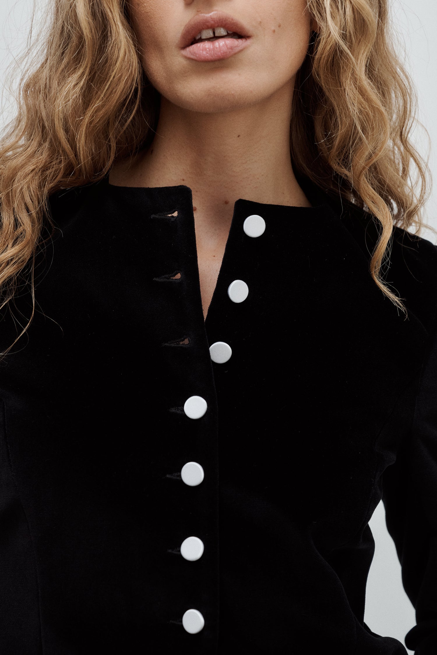Nicole Black Cotton Velvet Jacket