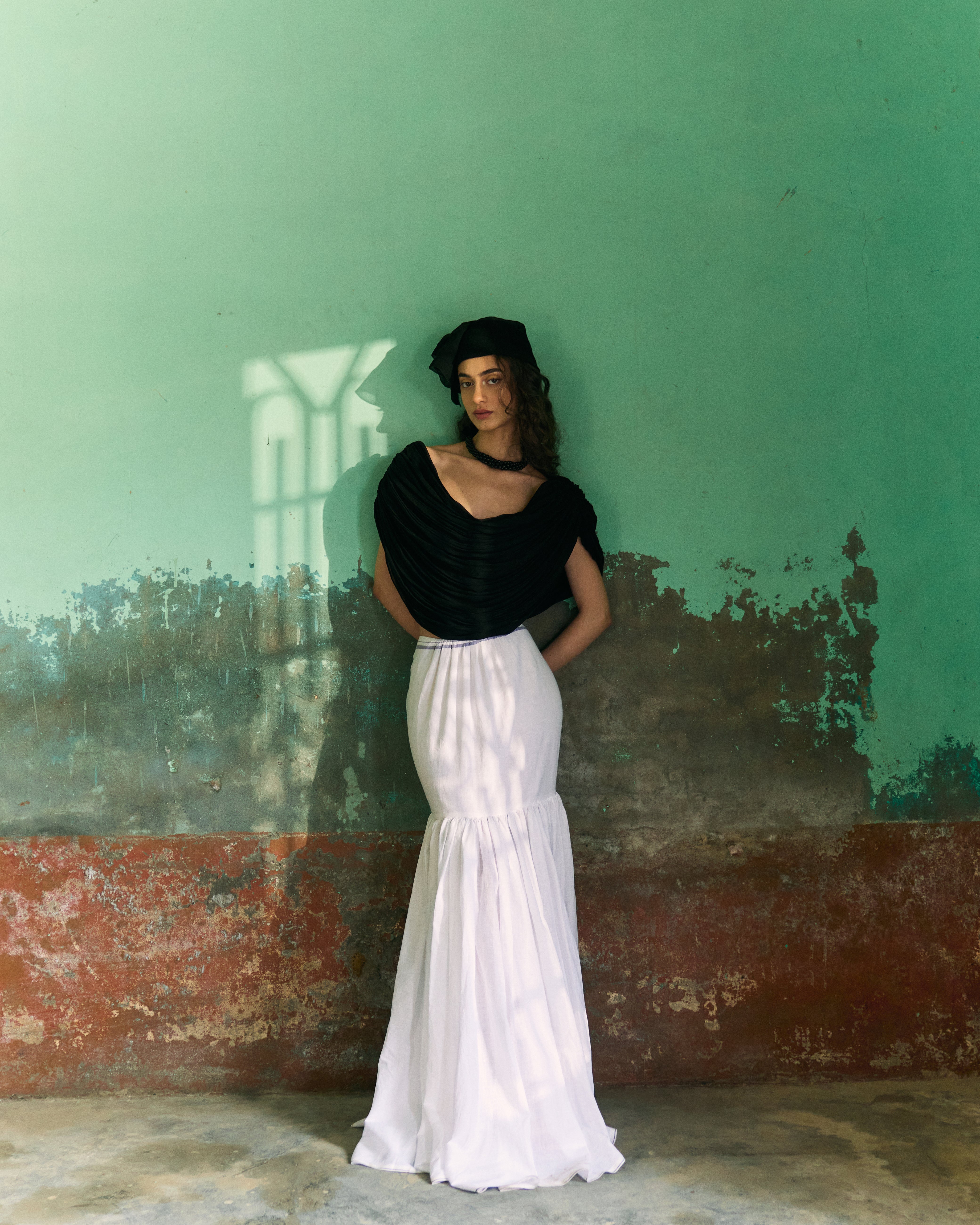 Low Waist Khadi Dhoti Maxi Skirt