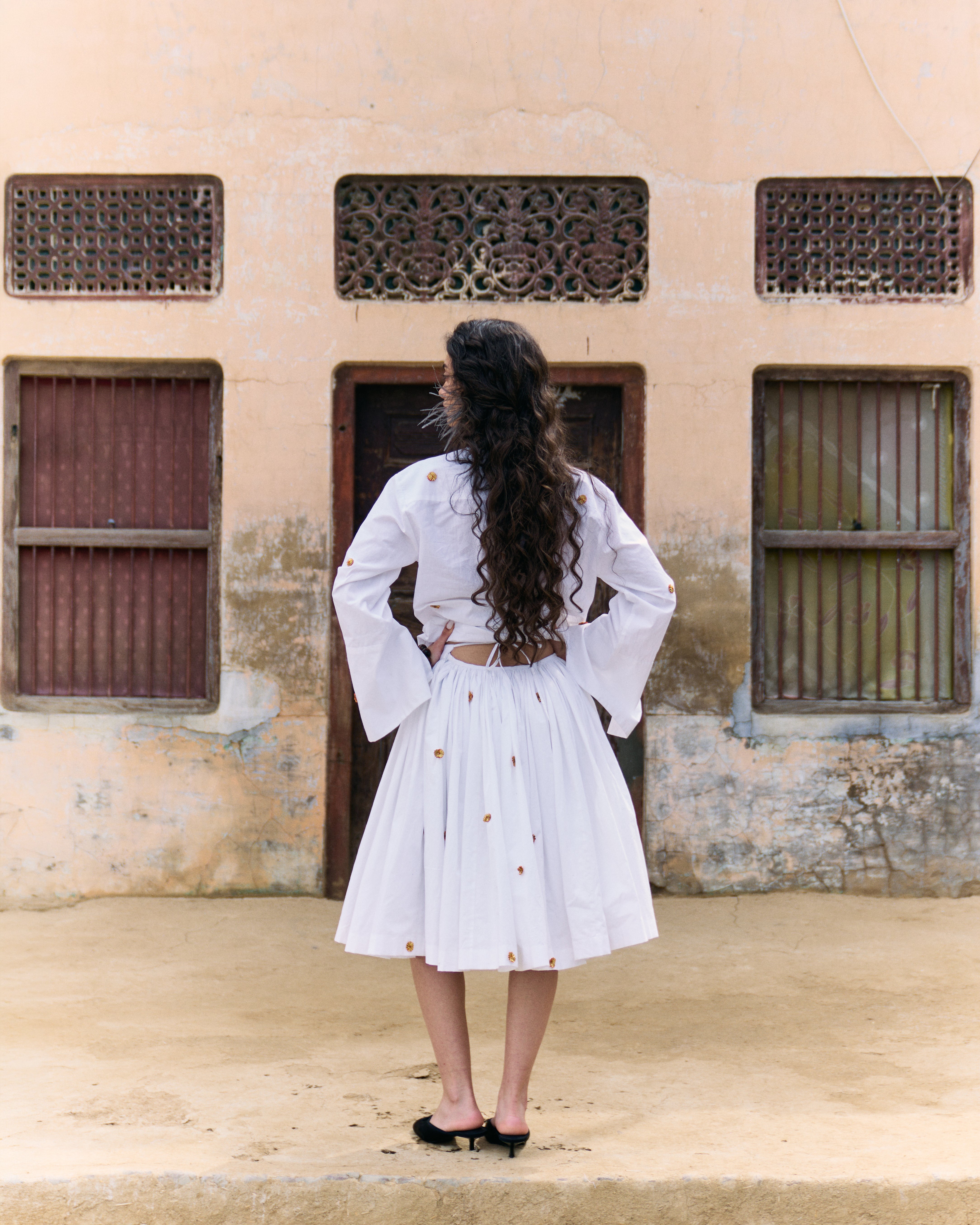 Handwoven Cotton Bijiya Kameez Skirt