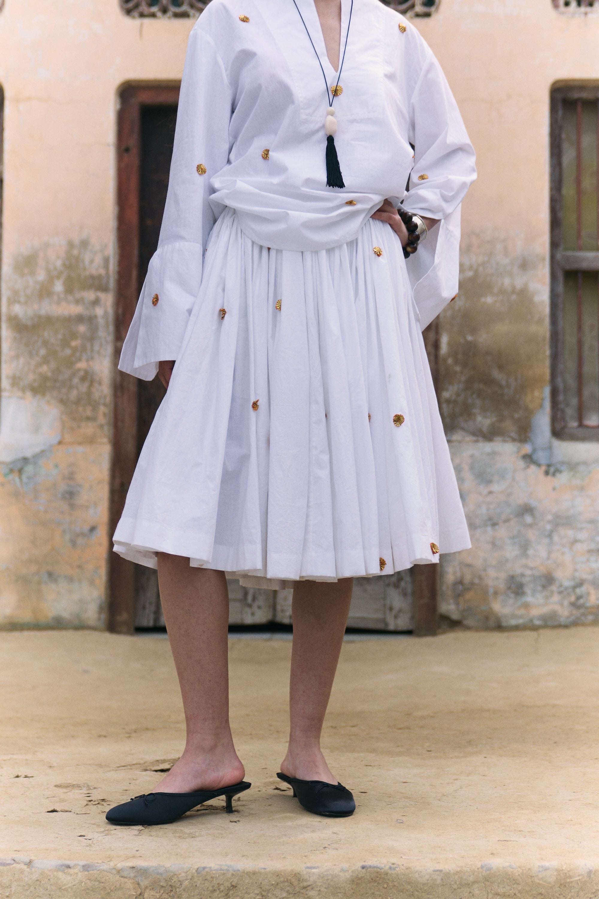 Handwoven Cotton Bijiya Kameez Skirt