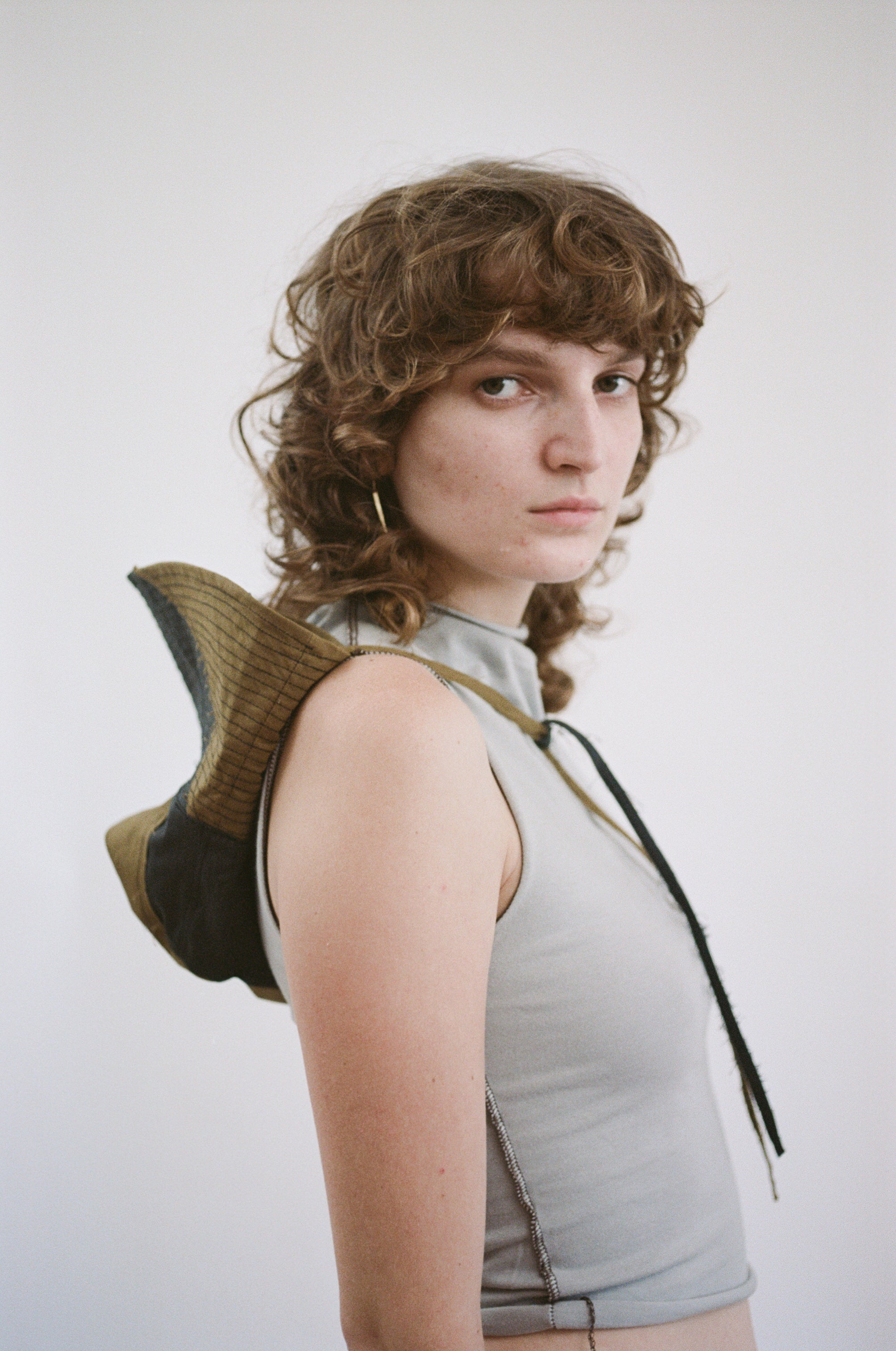 Drape Neck Top - Grey