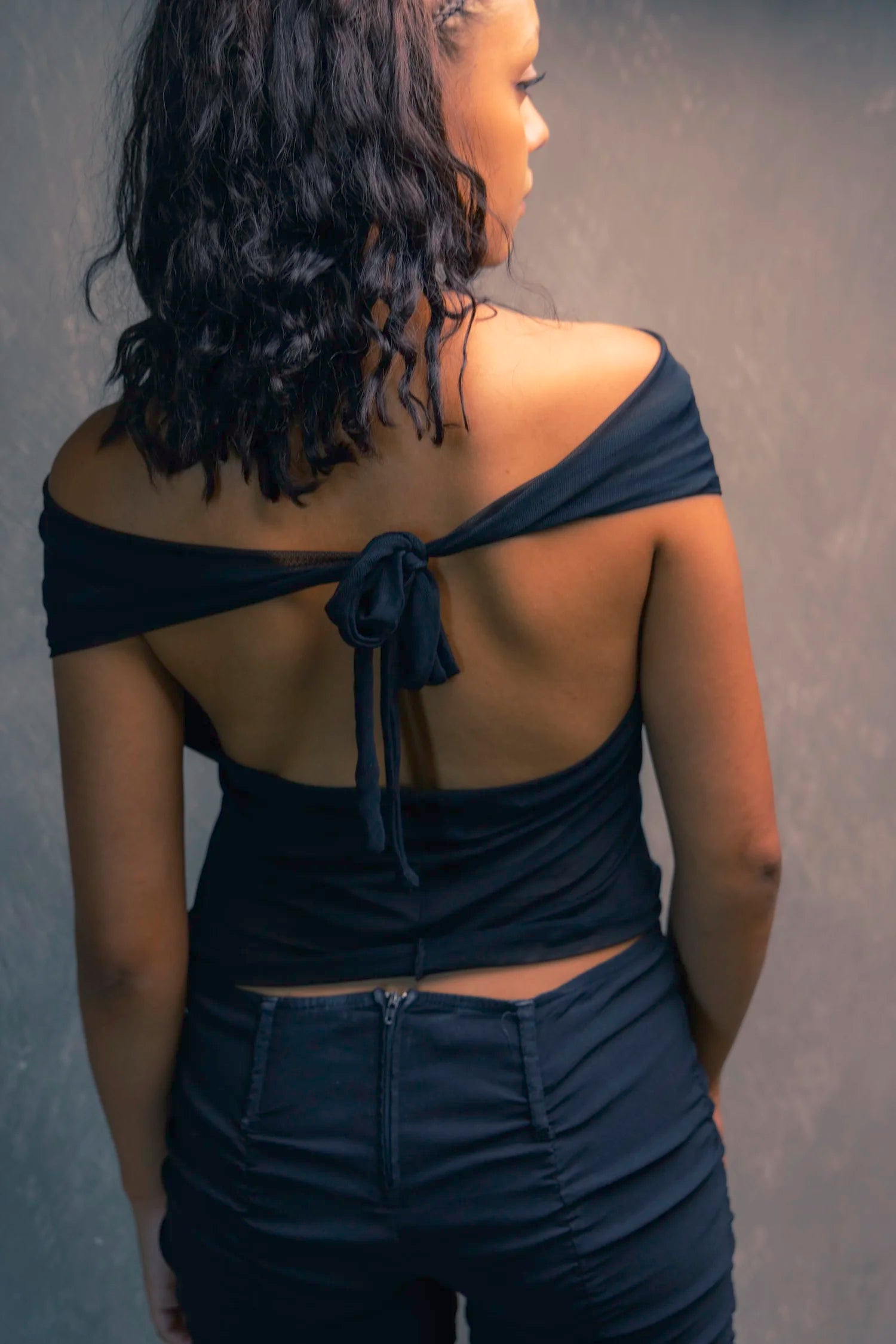 The Mesh Cowl Neck Halter