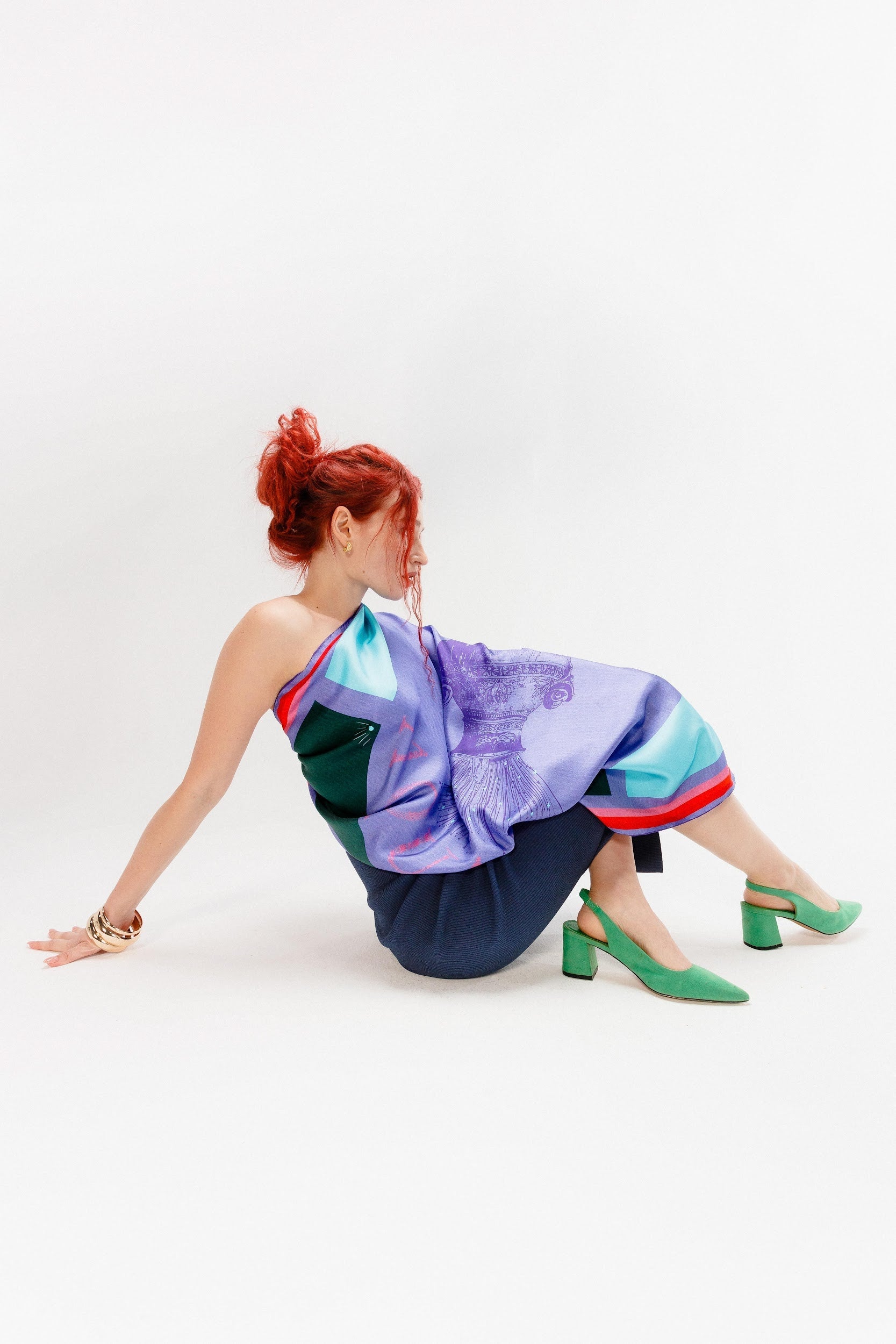 Aquarius | Square Silk Scarf