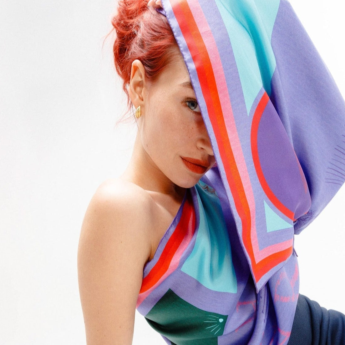 Aquarius | Square Silk Scarf
