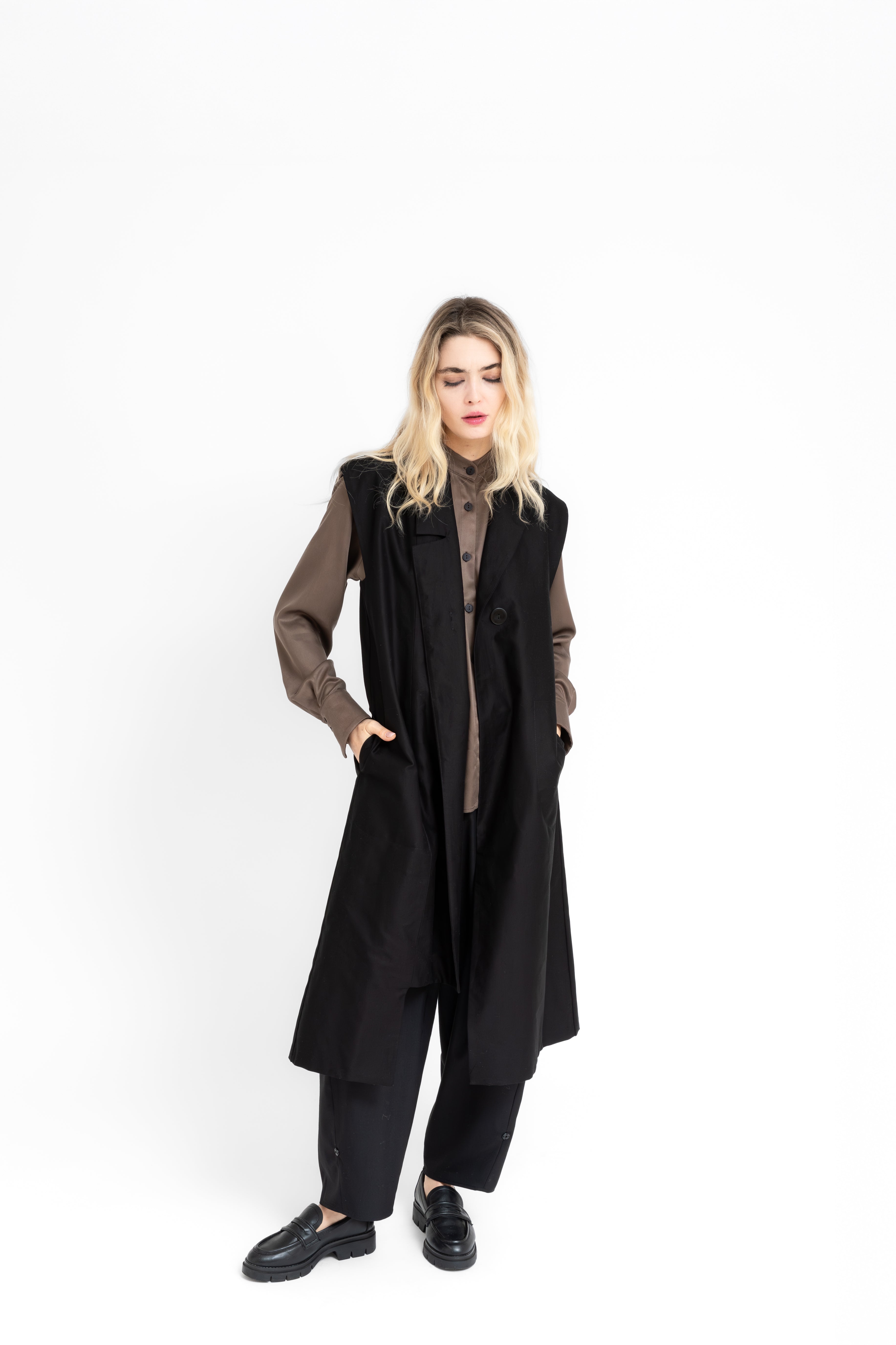 Steinfall Structured Asymmetric Cuts Long Vest