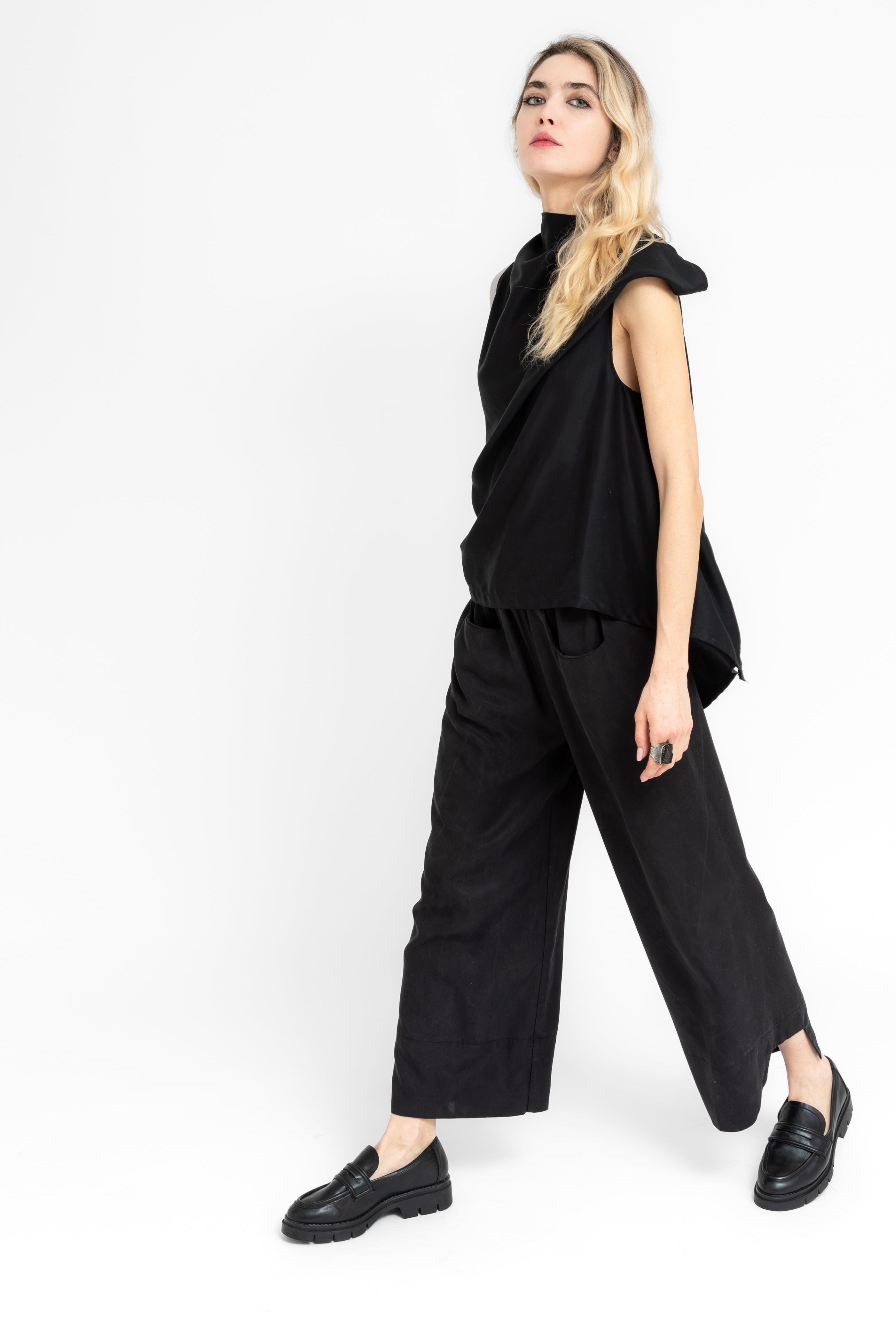 Geometric Square Cuts Cullottes Trousers