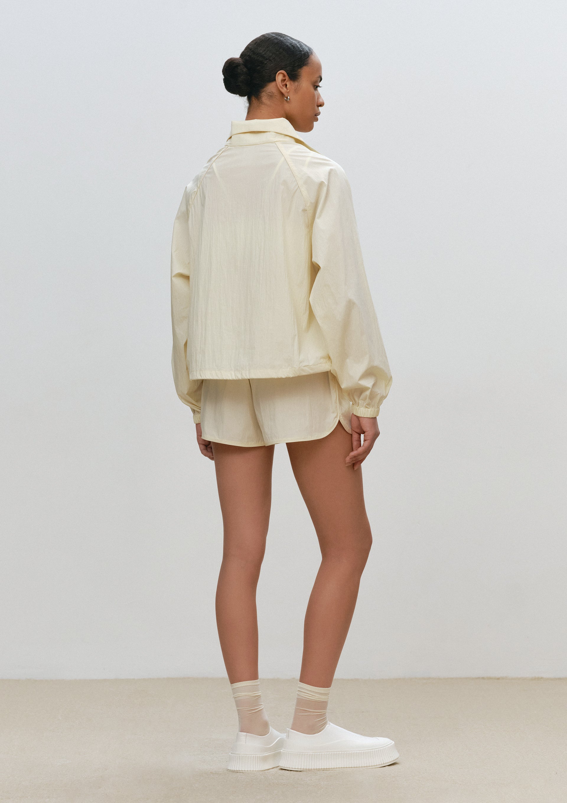 Zipped Anorak With Front Pockets in Cream