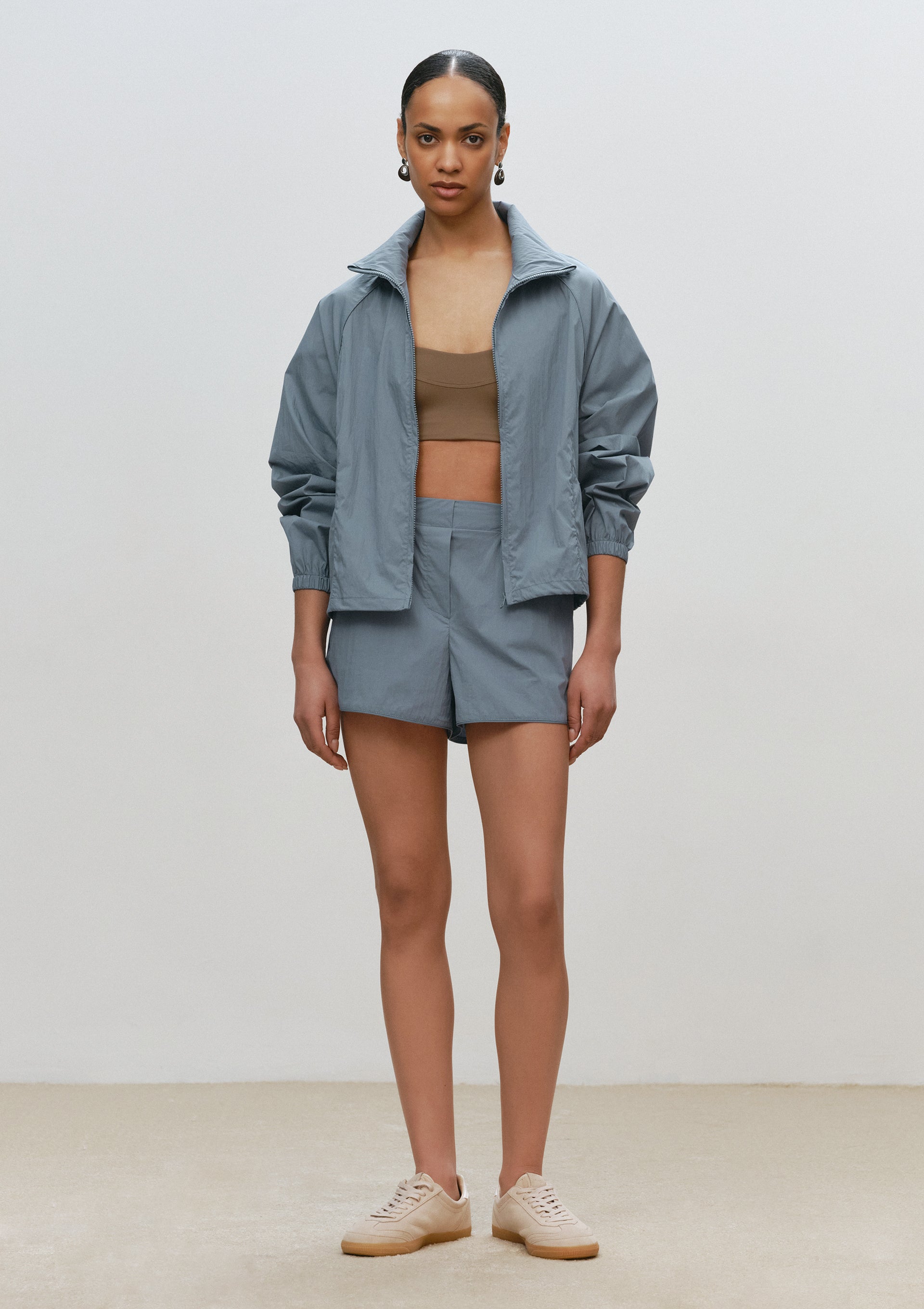 Zipped Anorak With Front Pockets in Blue