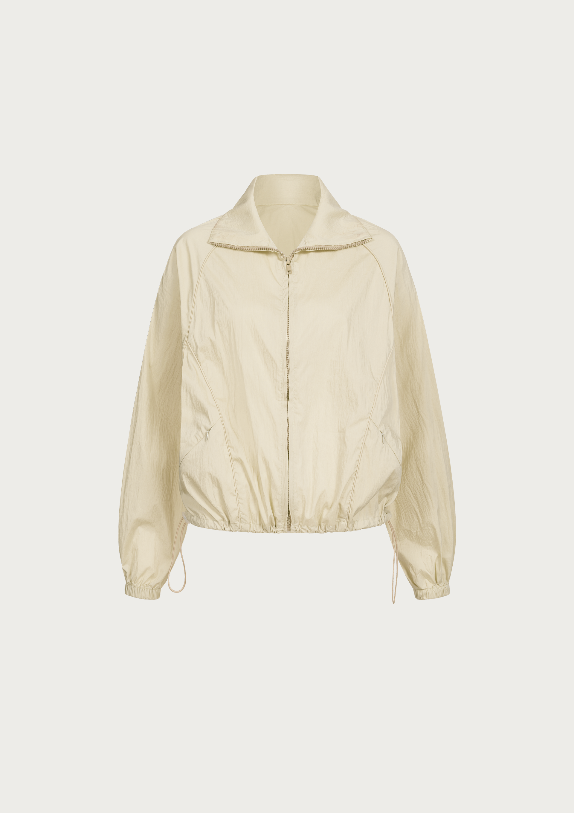 Zipped Anorak With Front Pockets in Cream