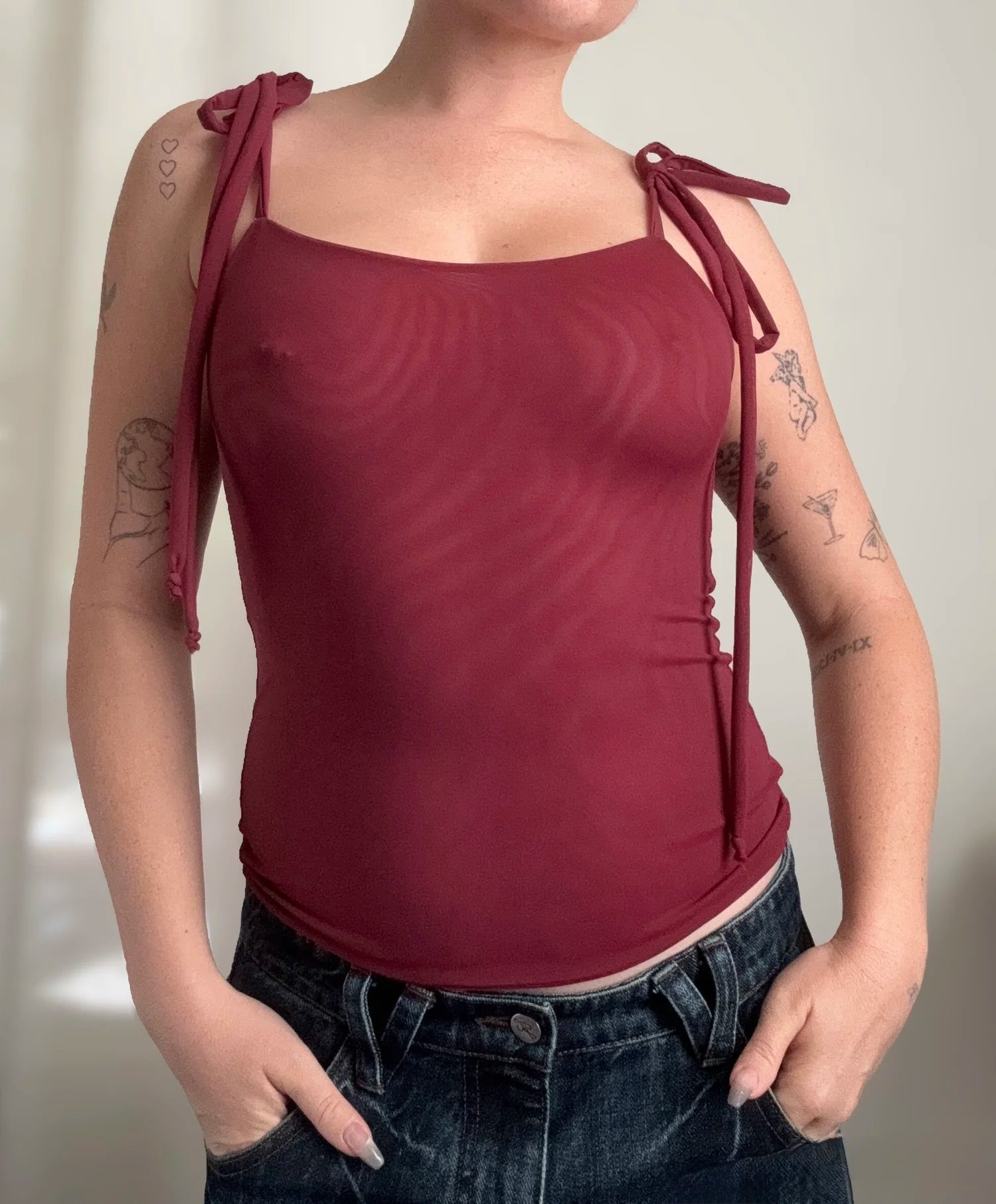 The Tie Me Up Tank - Merlot
