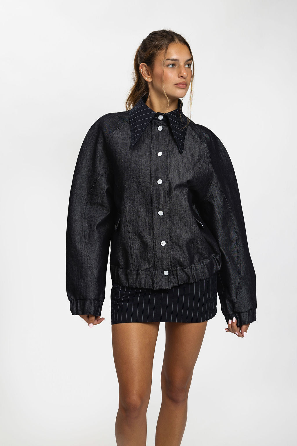Brooke Denim Bomber Jacket