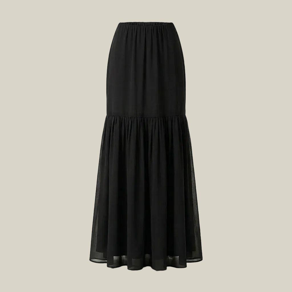 Black Chiffon Skirt
