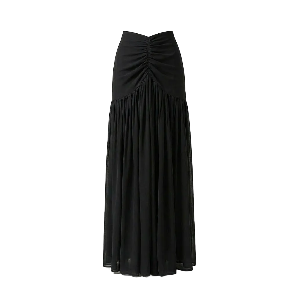 Black Chiffon Skirt