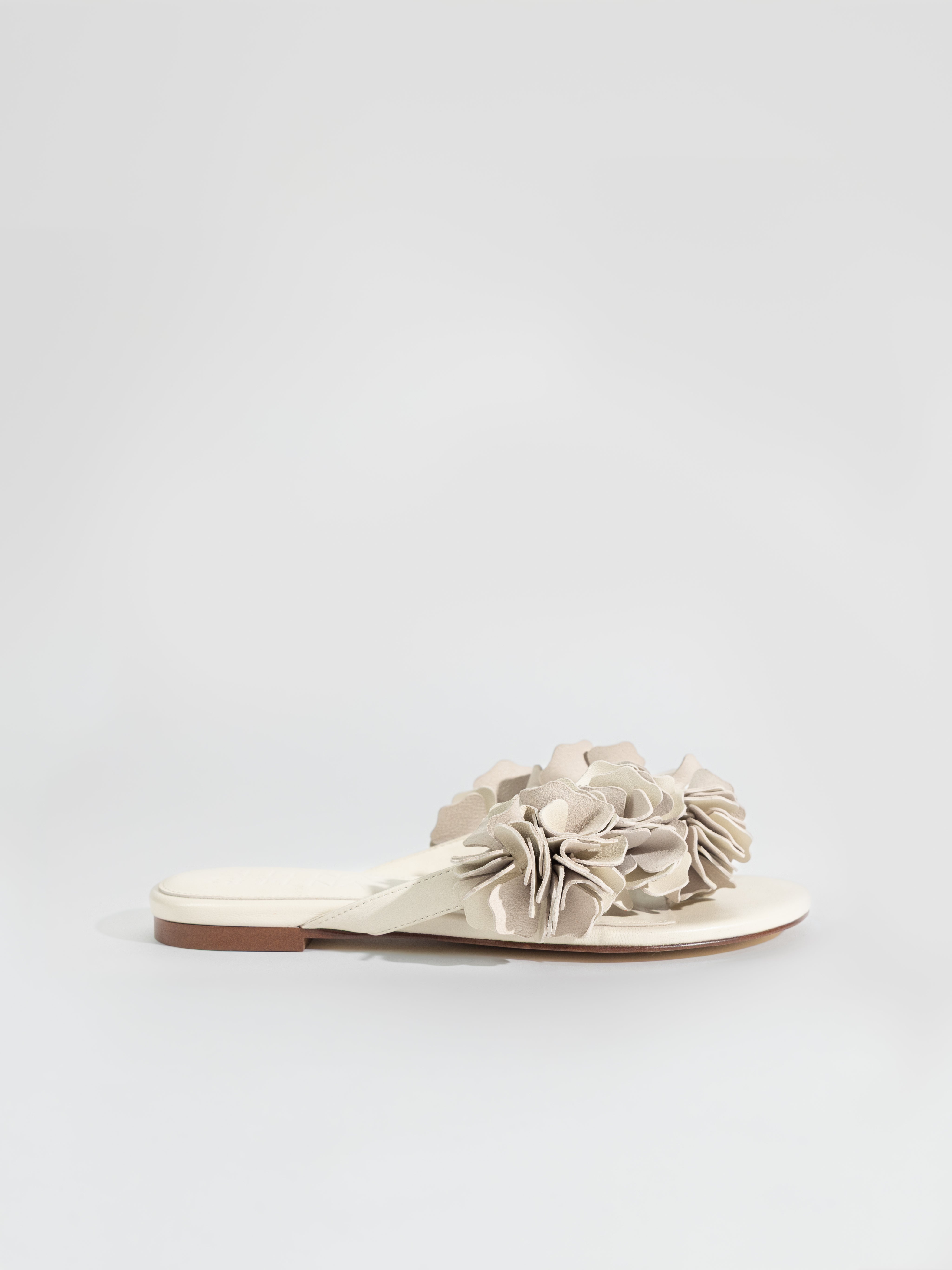 The Florist Flat Sandal in Bone