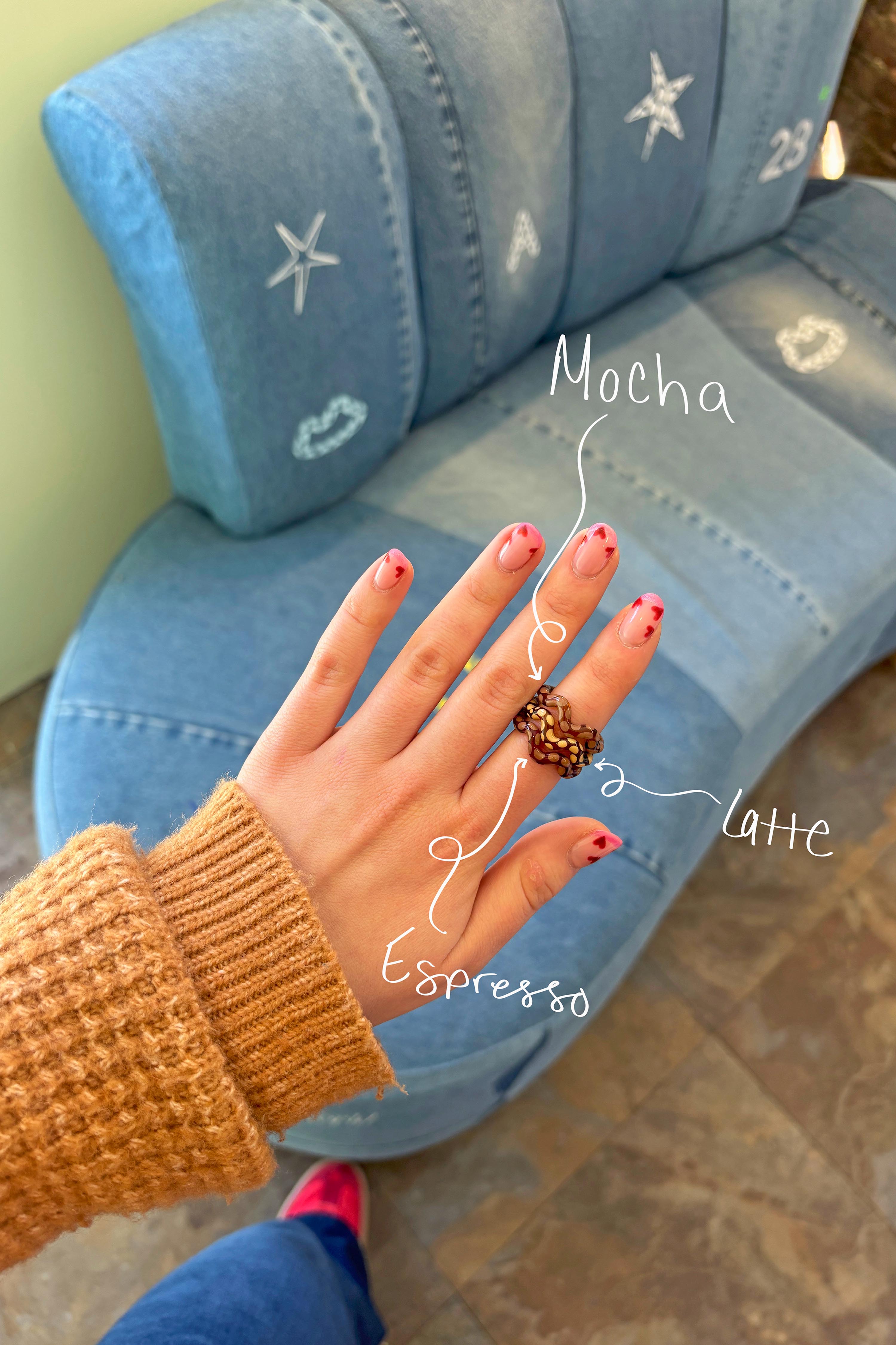Mocha Single Wave Ring