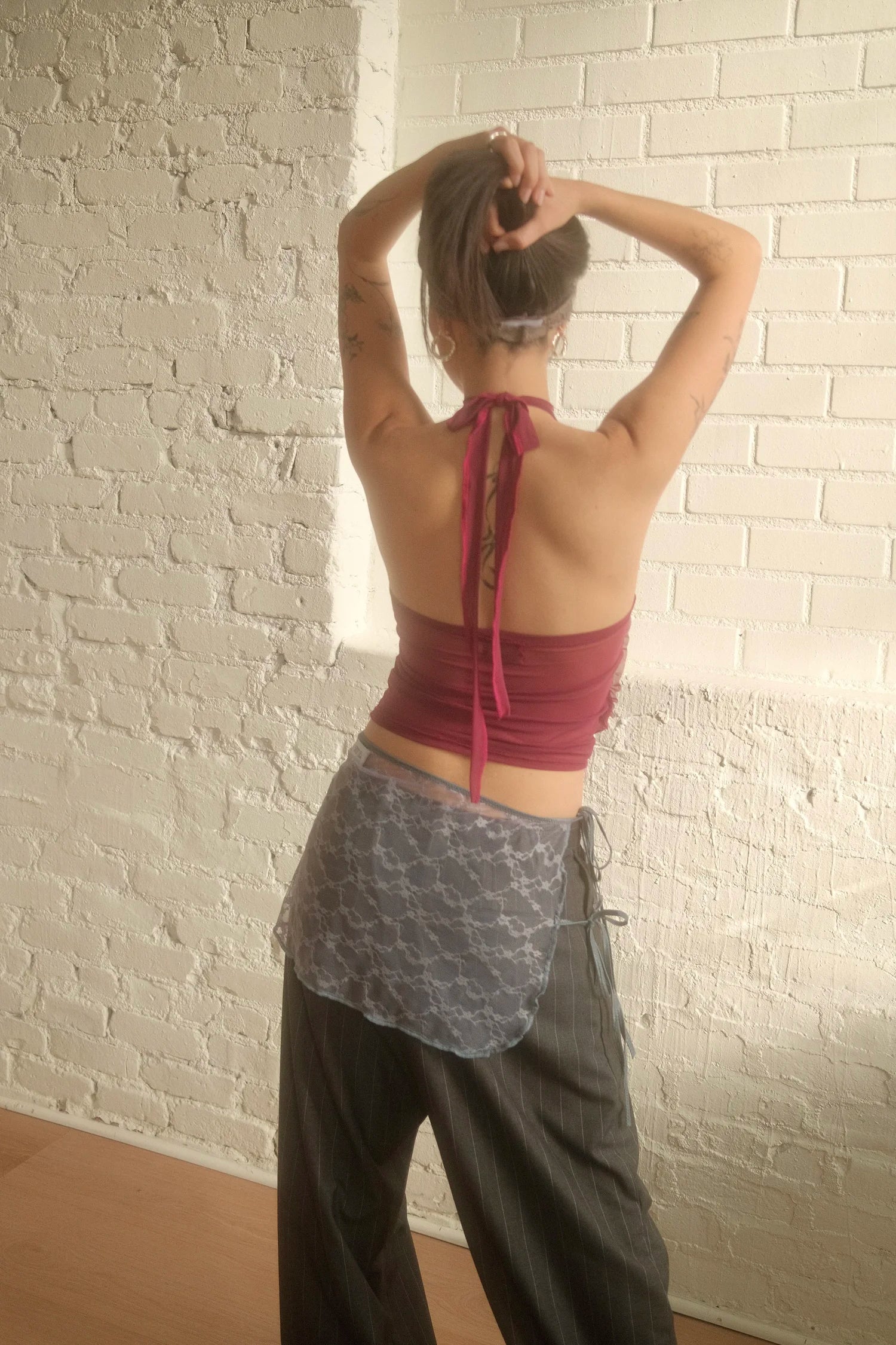 The Ruffle Halter - Merlot