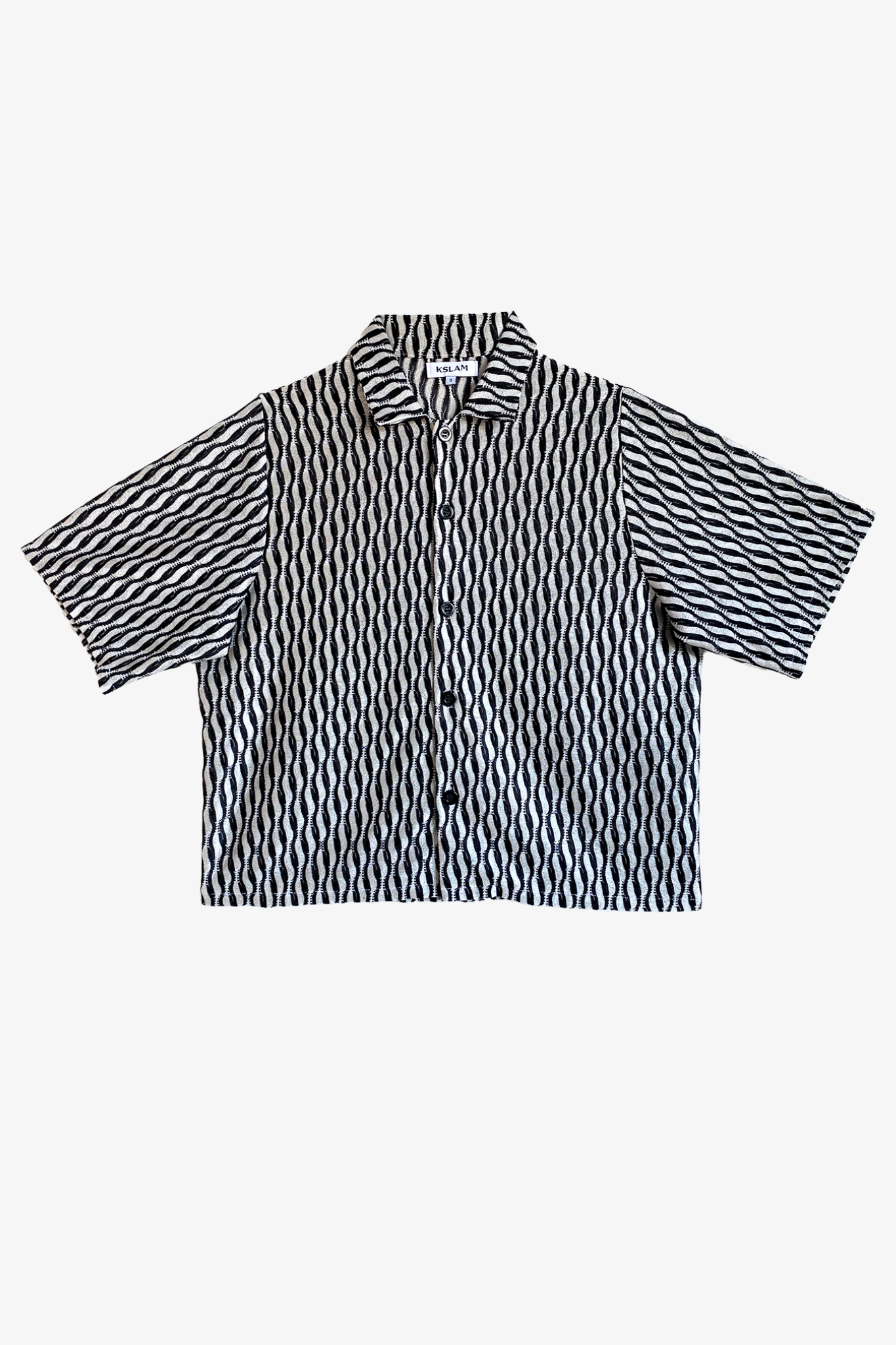 The electra top in a white background. 100% deadstock Missoni-like fabric.