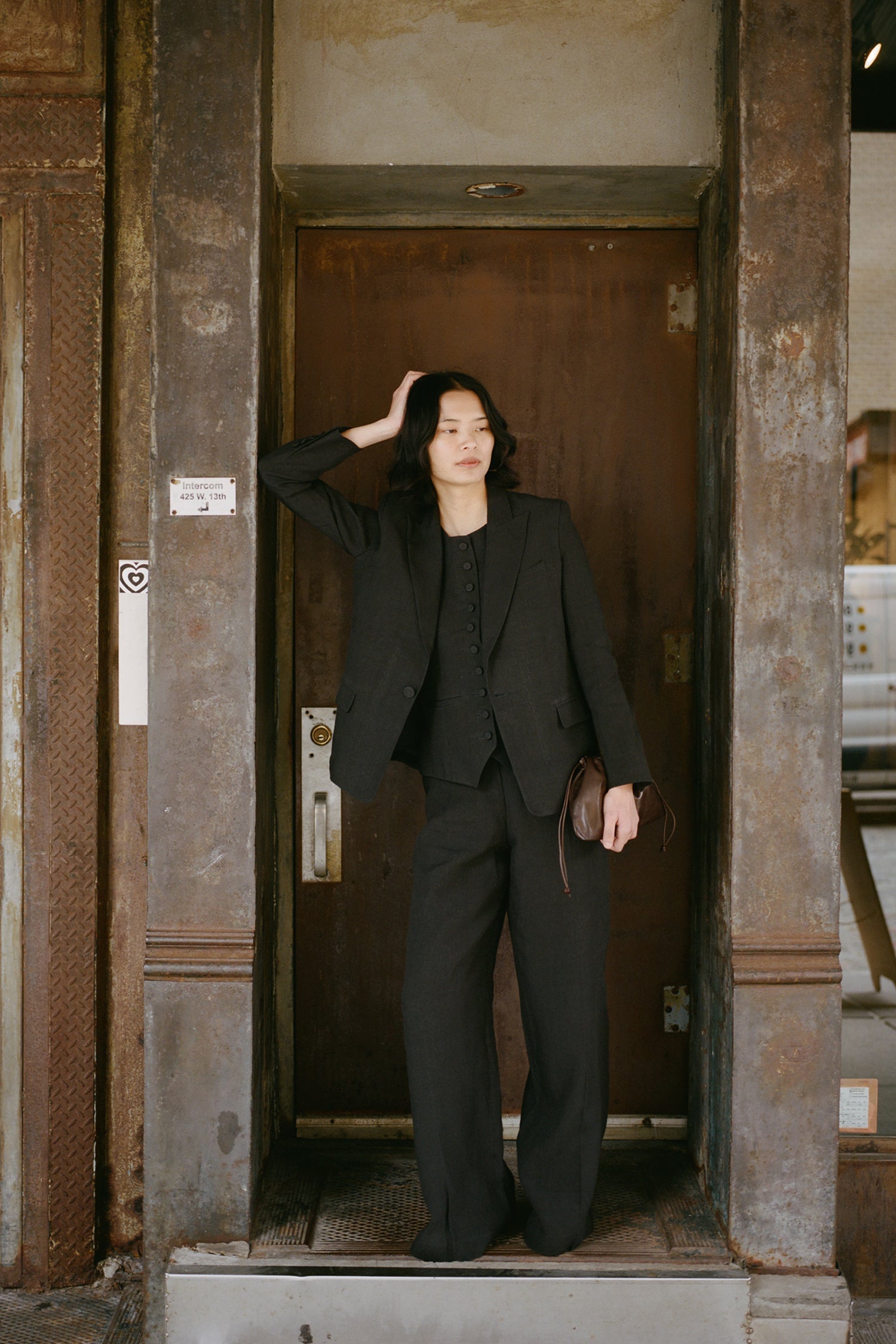 Bianca Linen Canvas Straight-Leg Pants