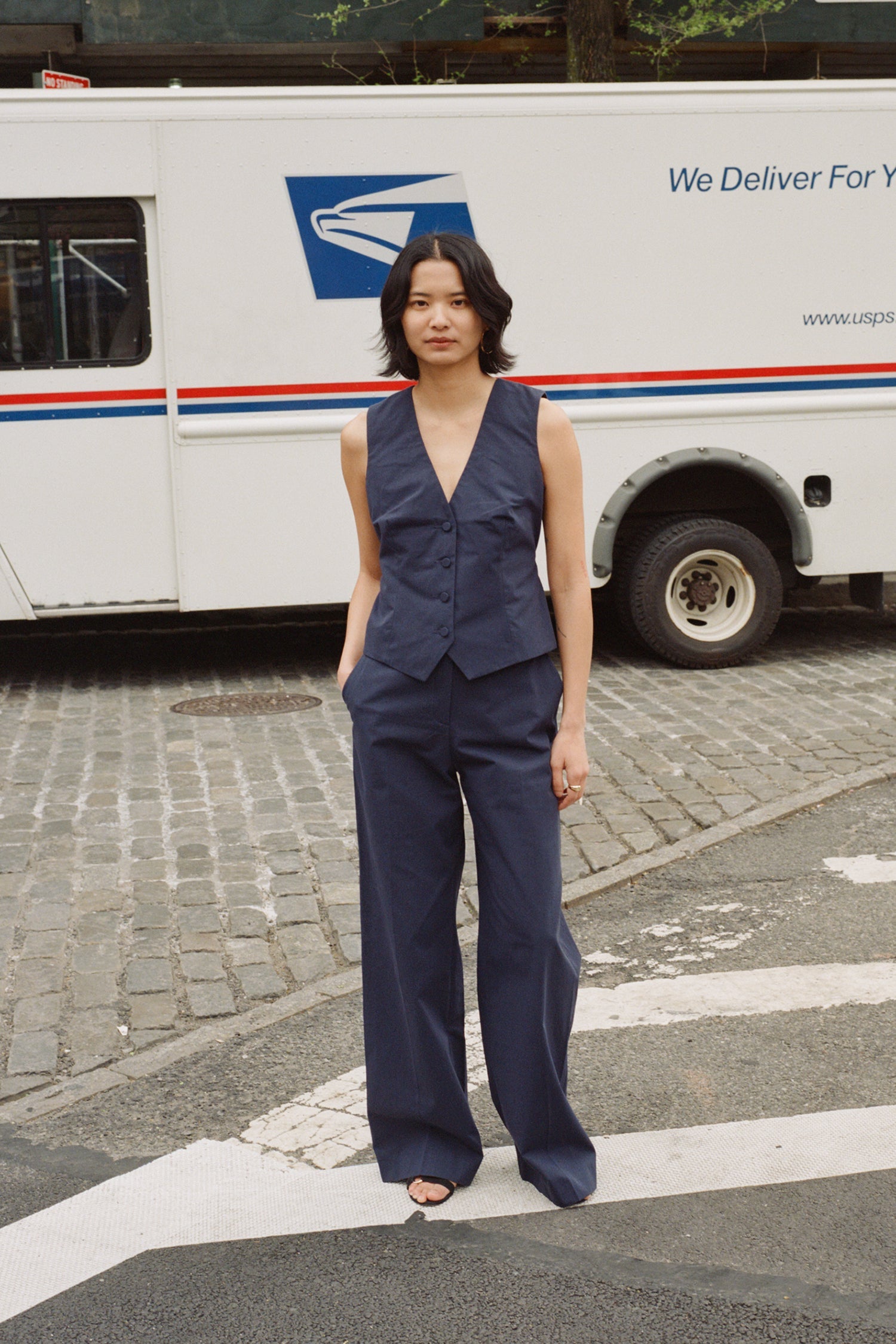 Kate Textured Cotton Canvas Vest