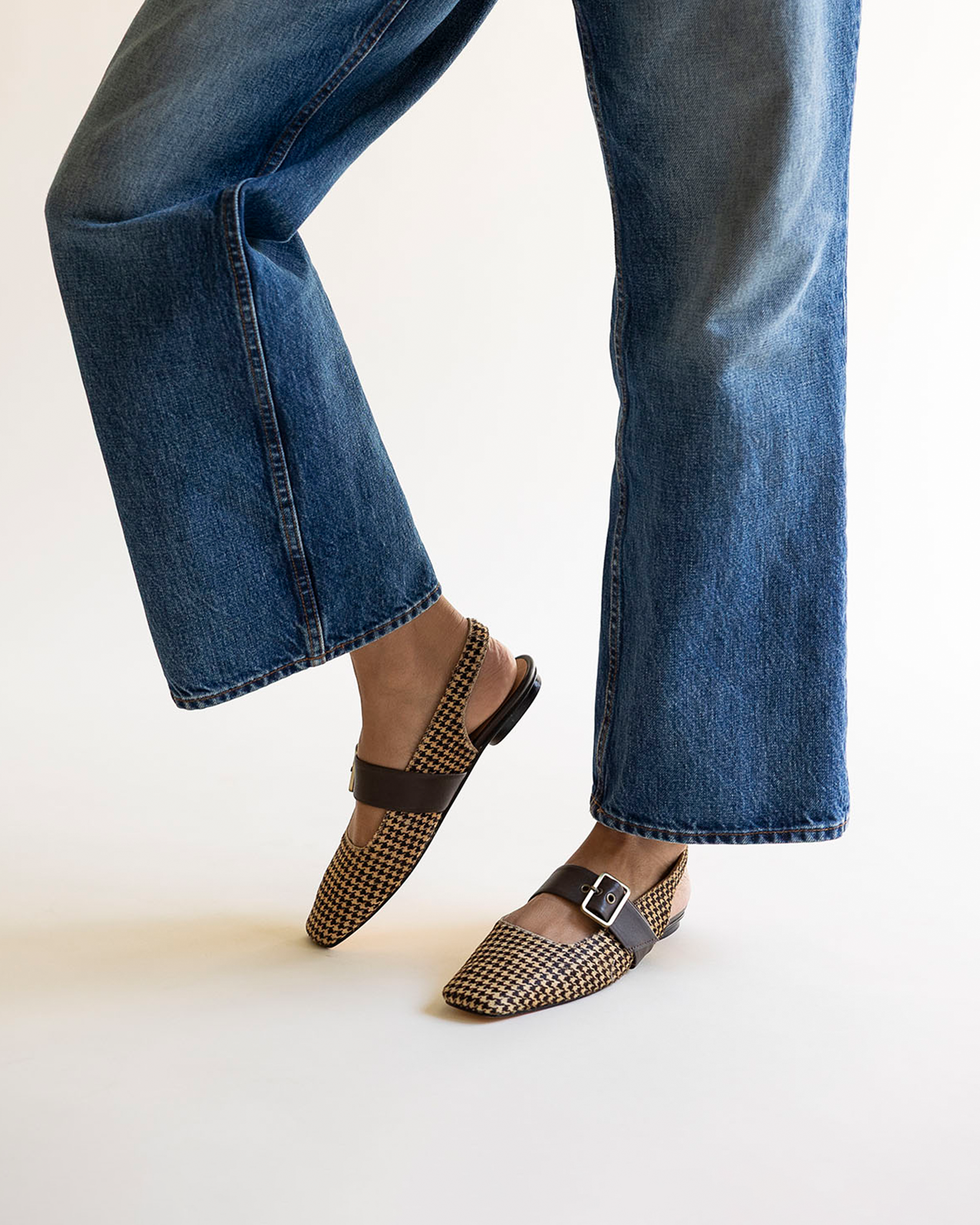 Farrah Slingback - Chocolate Tweed Calf Hair