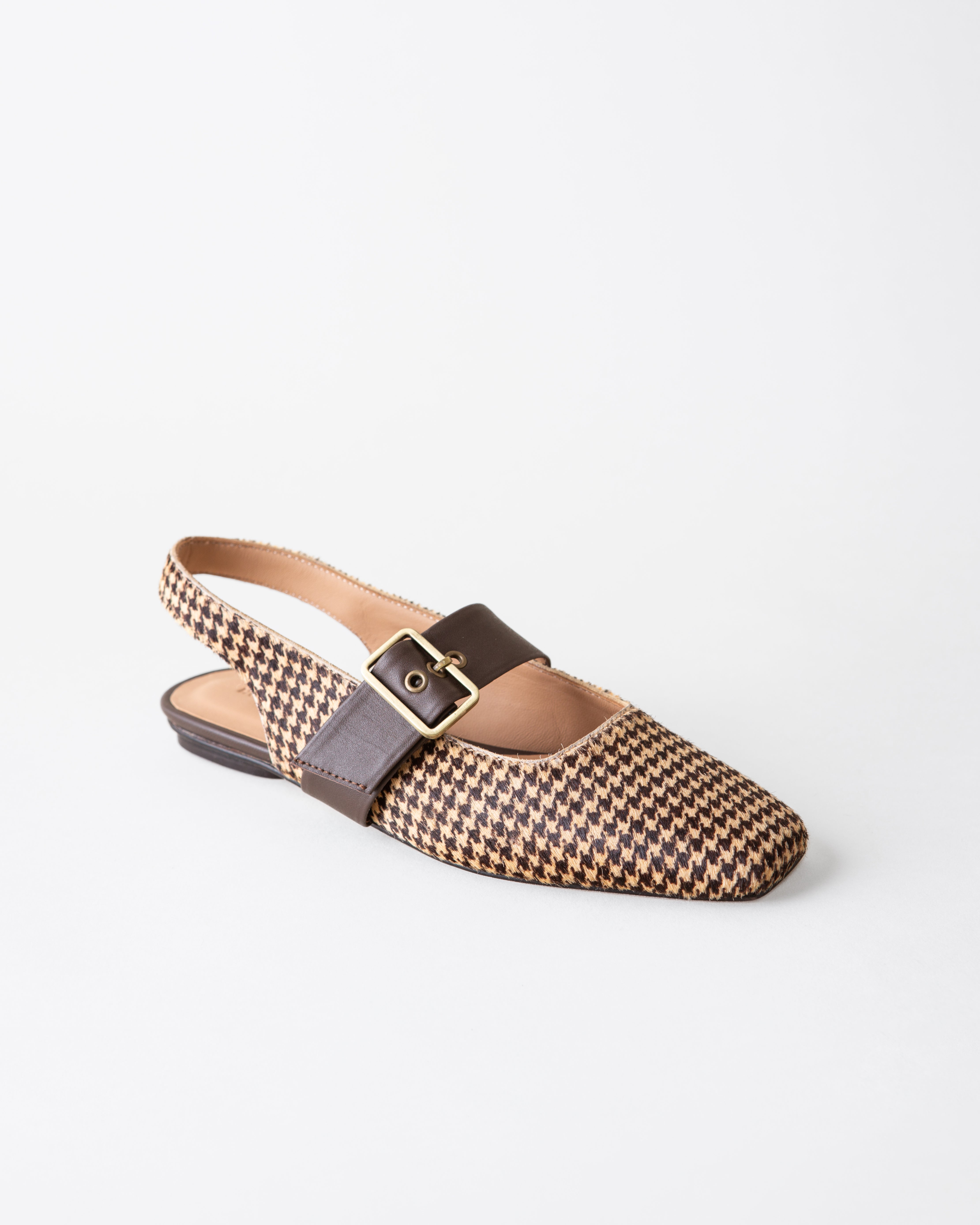 Farrah Slingback - Chocolate Tweed Calf Hair