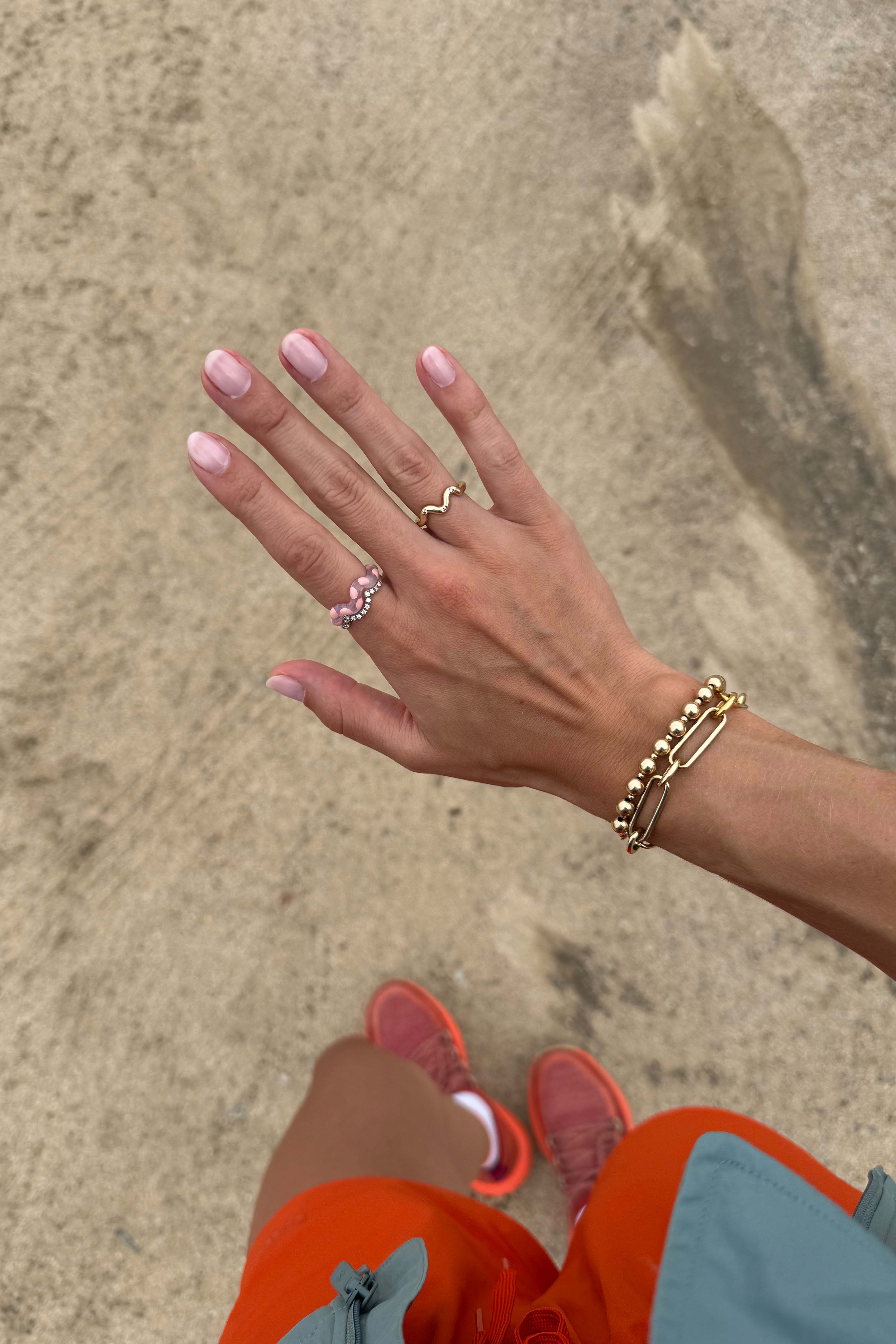 Hint of Grapefruit Single Wave Ring