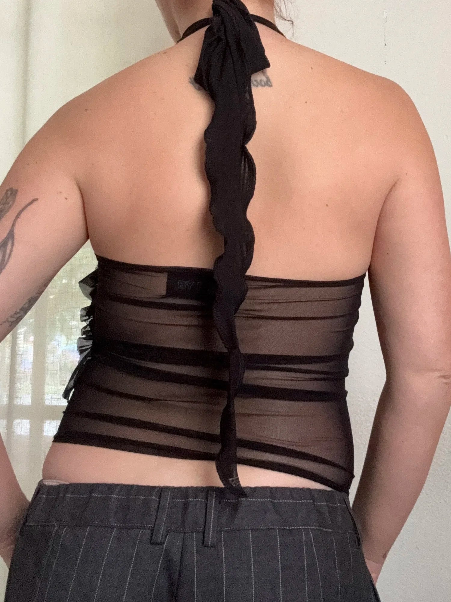The Ruffle Halter - Black