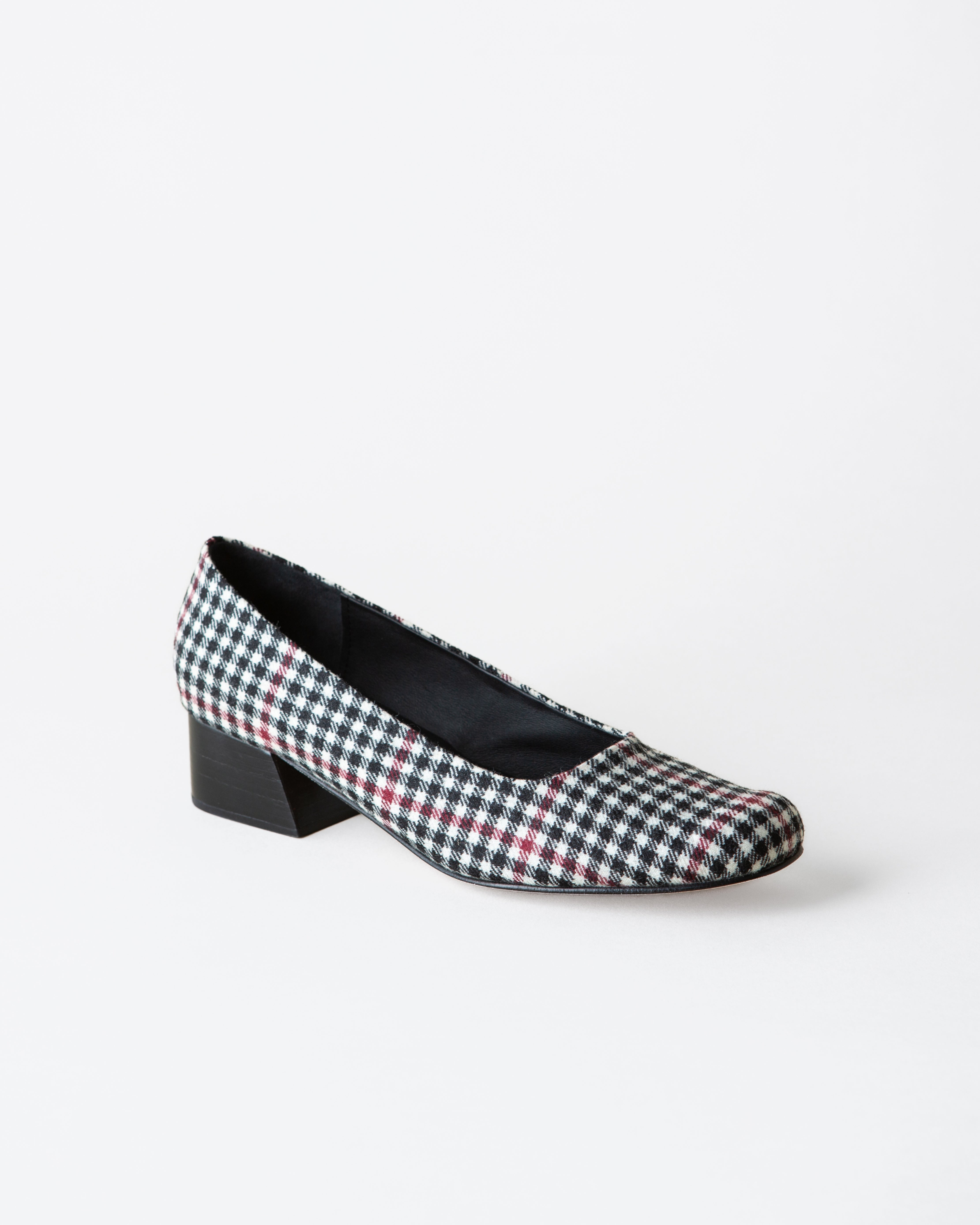 Luisa Low Heel - Black + White Tweed