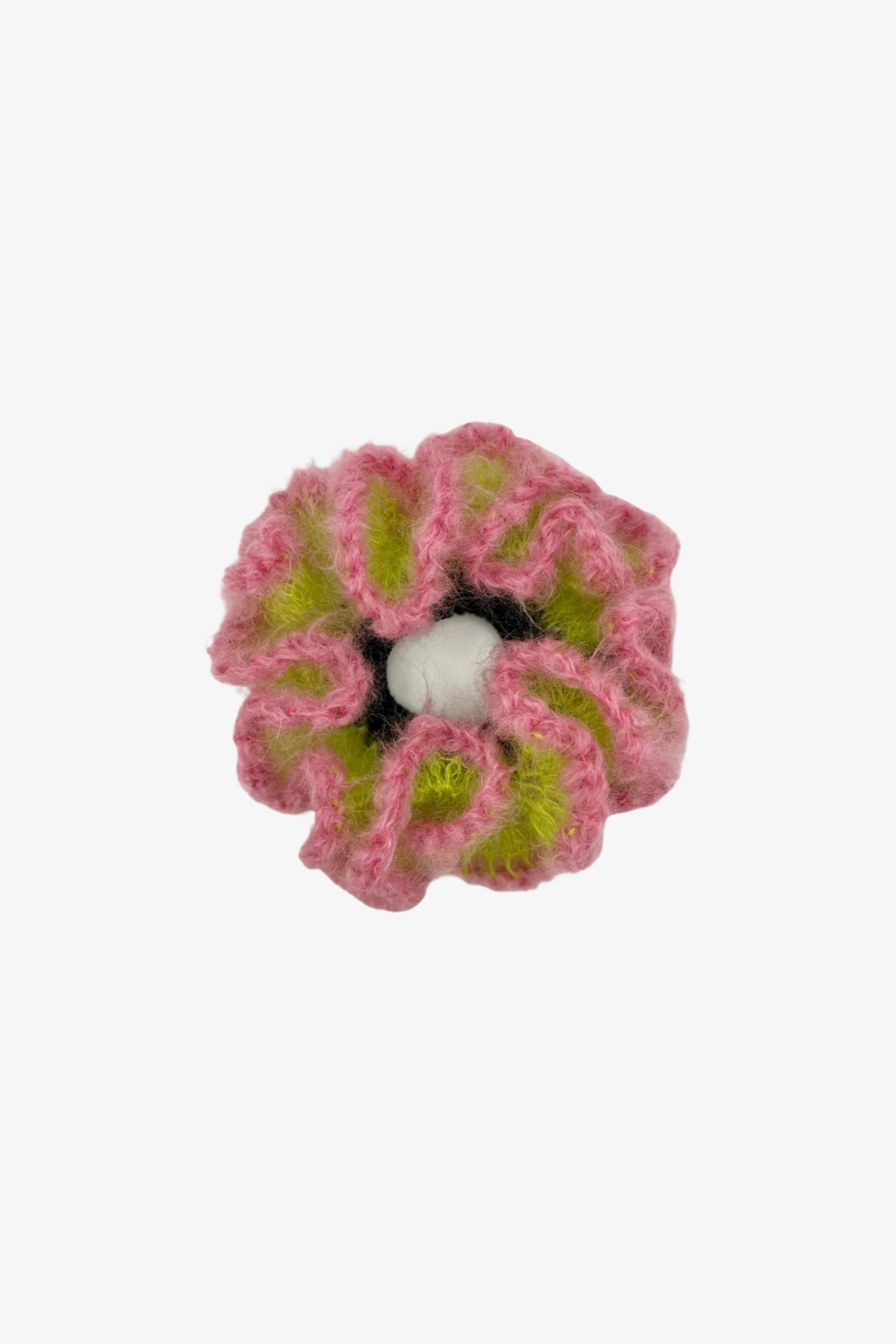 The maeve scrunchie in a white background. Handmade in London!