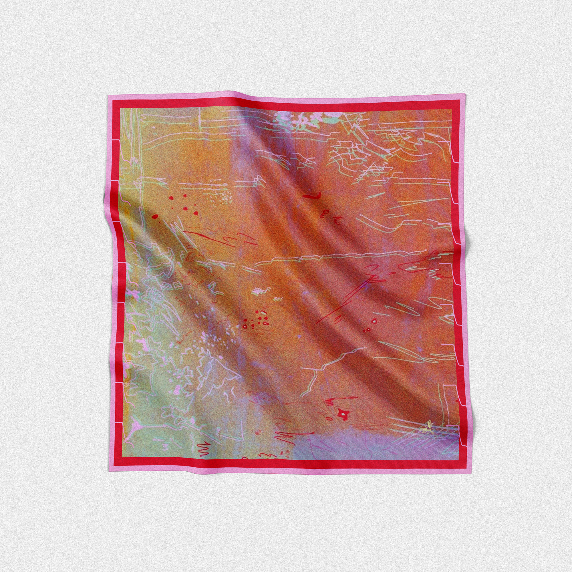 Orange Haze | Square Silk Scarf