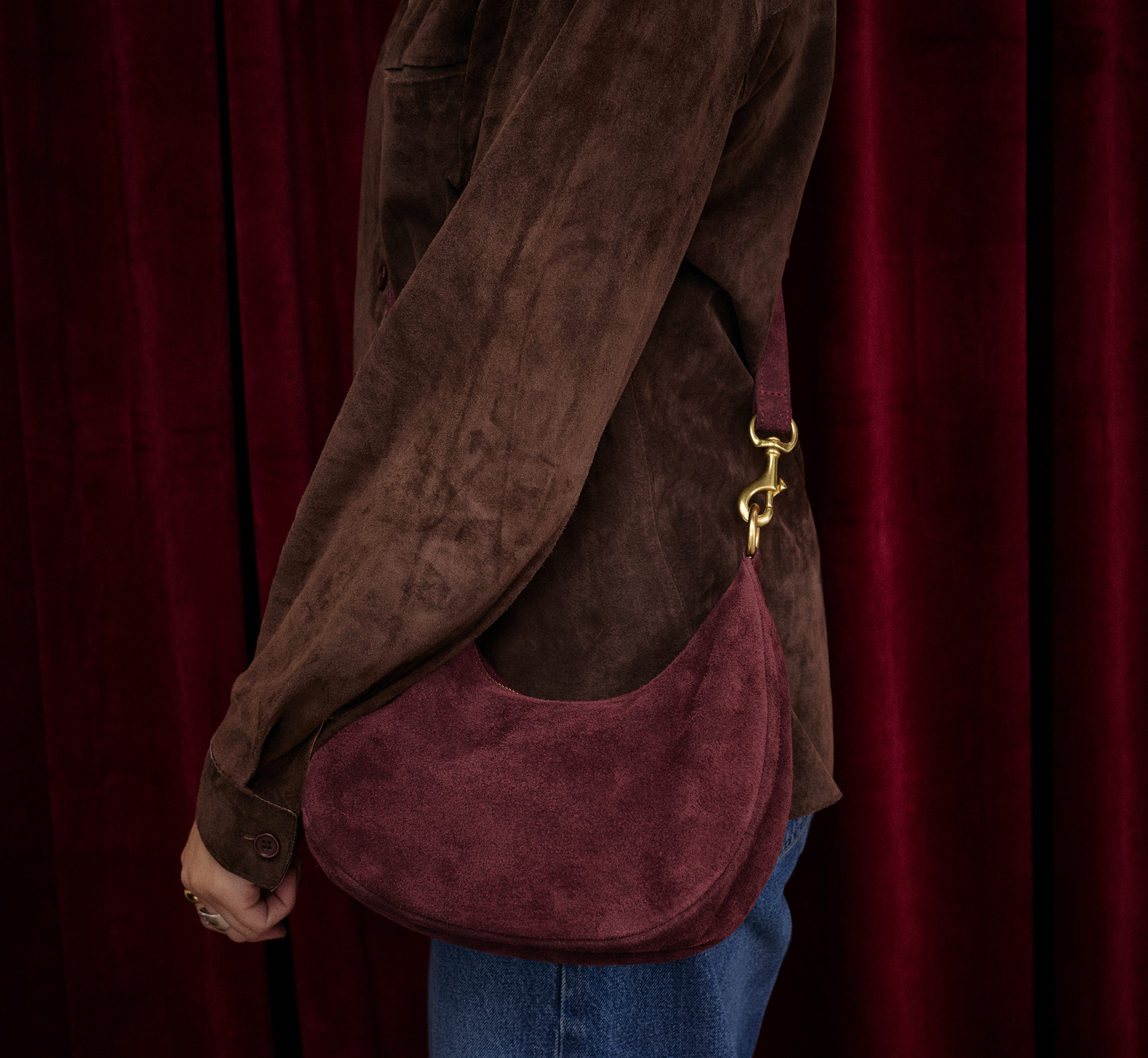 Suede Dumpling Bag