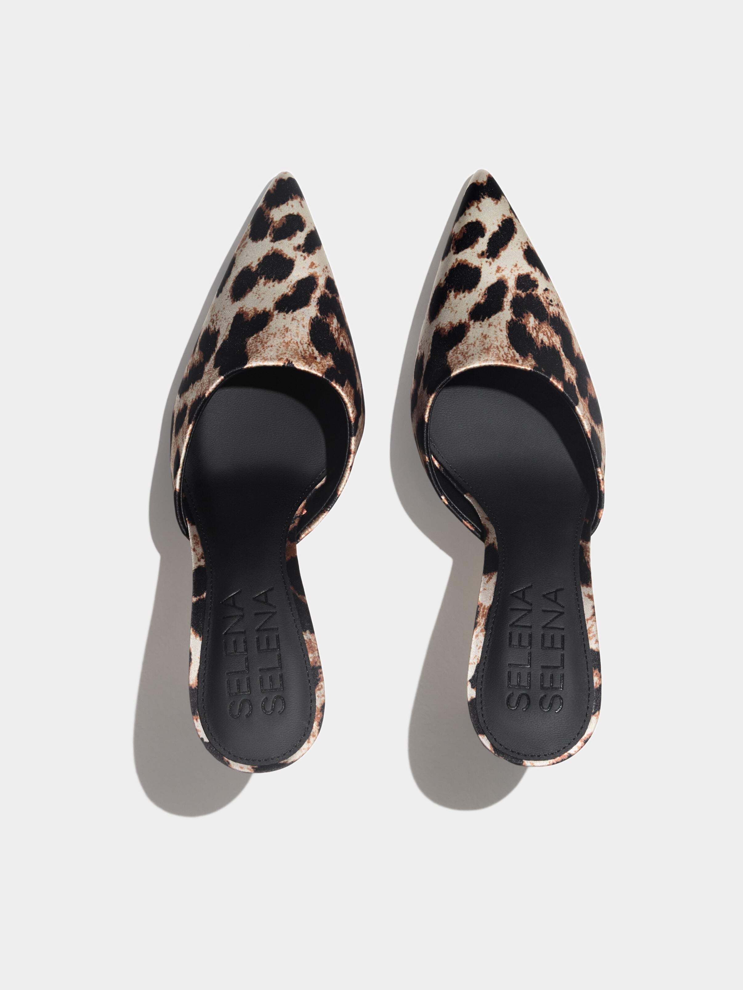 The Vixen Bow Mule in Leopard Satin
