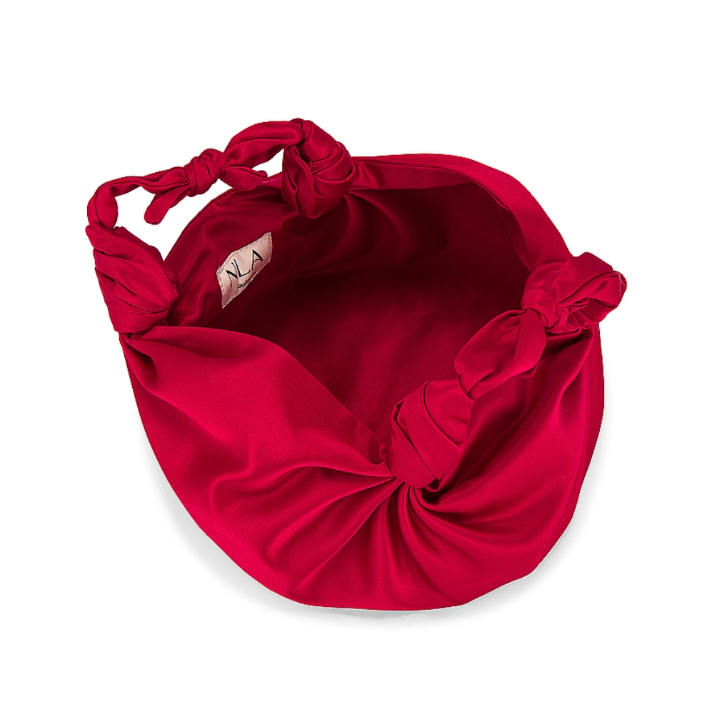 Ruby Red Silk Knot Bag