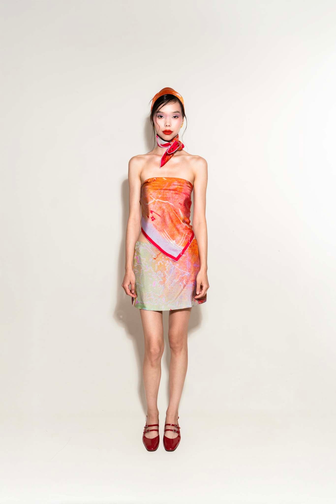 Orange Haze | Square Silk Scarf