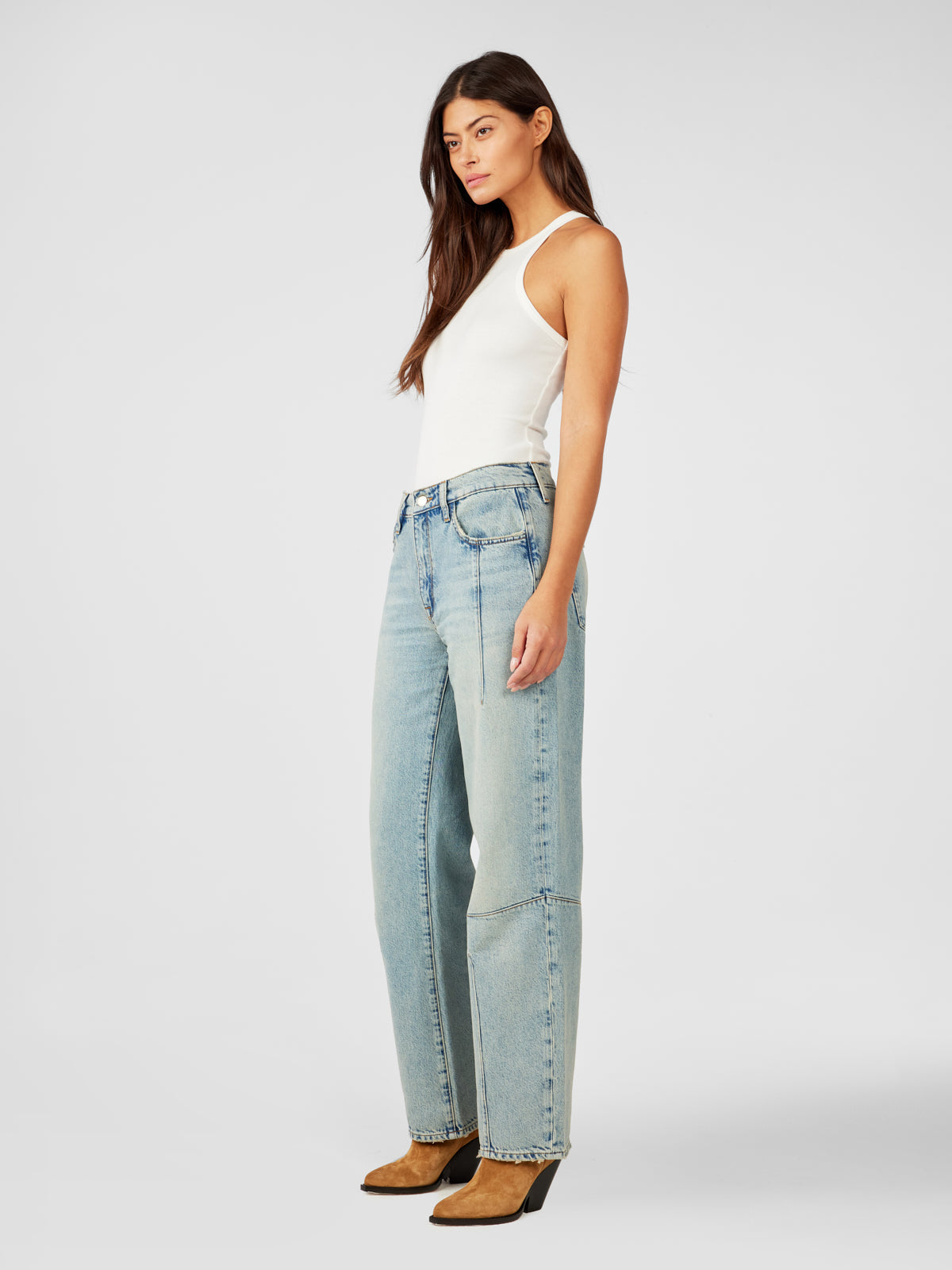 Goldie Mid-rise Darted Straight Leg - Venice Vintage Indigo