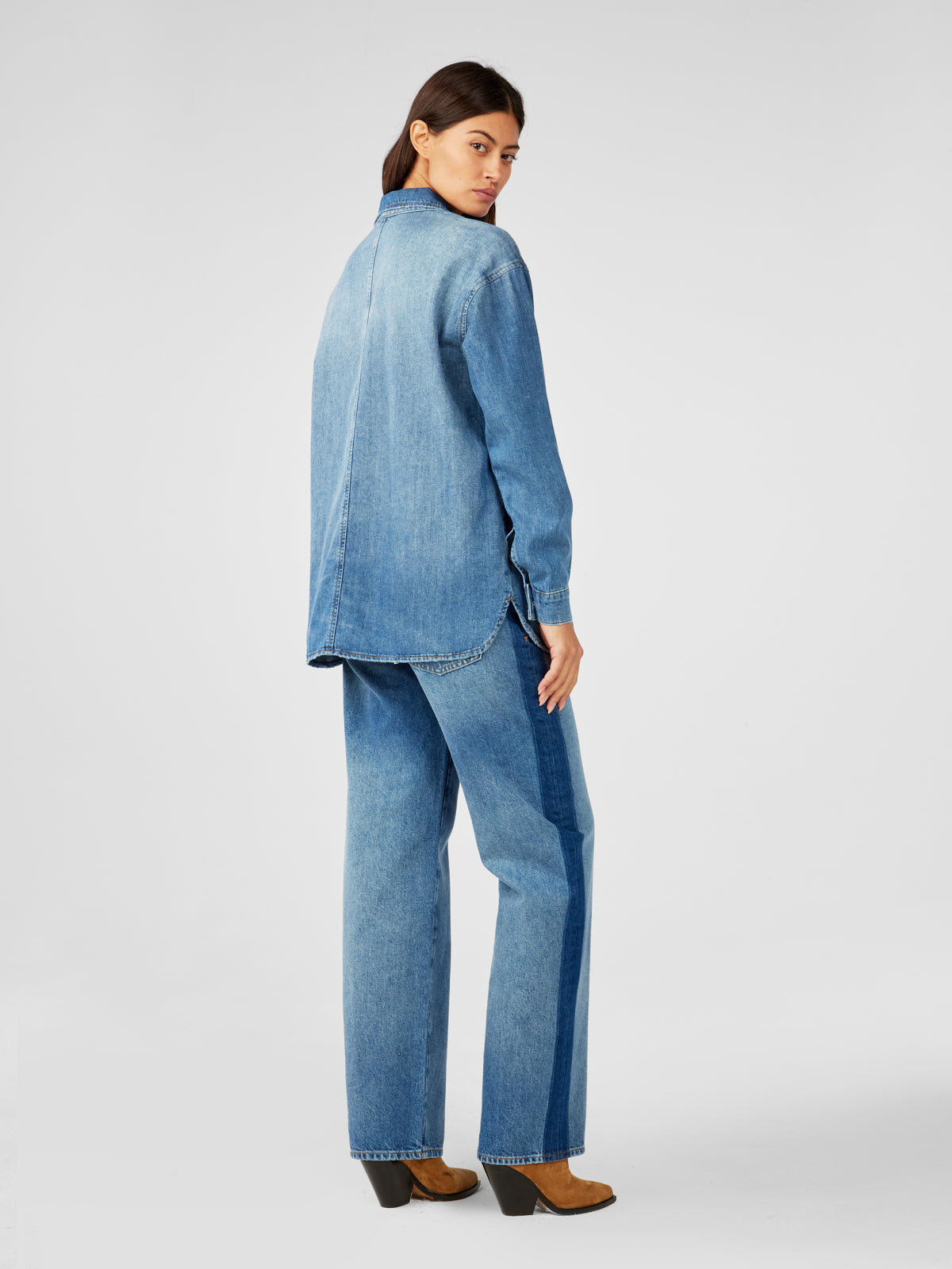 Charlotte Oversized Denim Shirt - Shadow Indigo