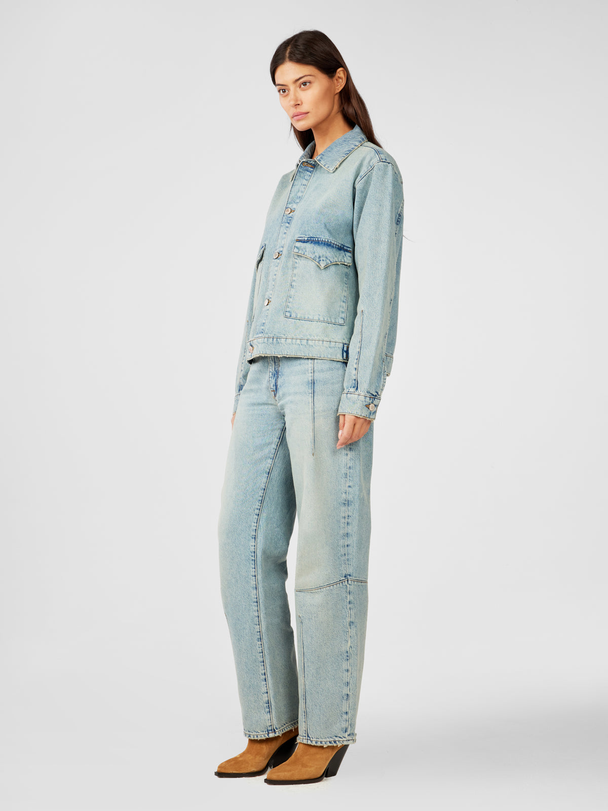 Lillian Boxy Western Jacket - Venice Vintage Indigo