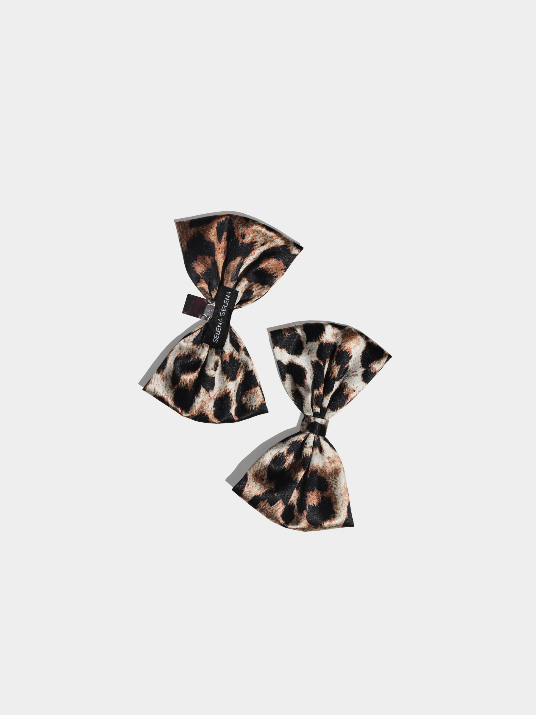The Vixen Bow Mule in Leopard Satin
