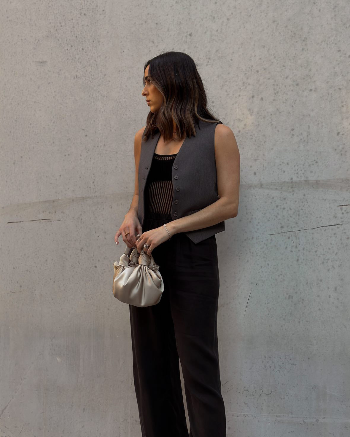 Champagne Silk Knot Bag