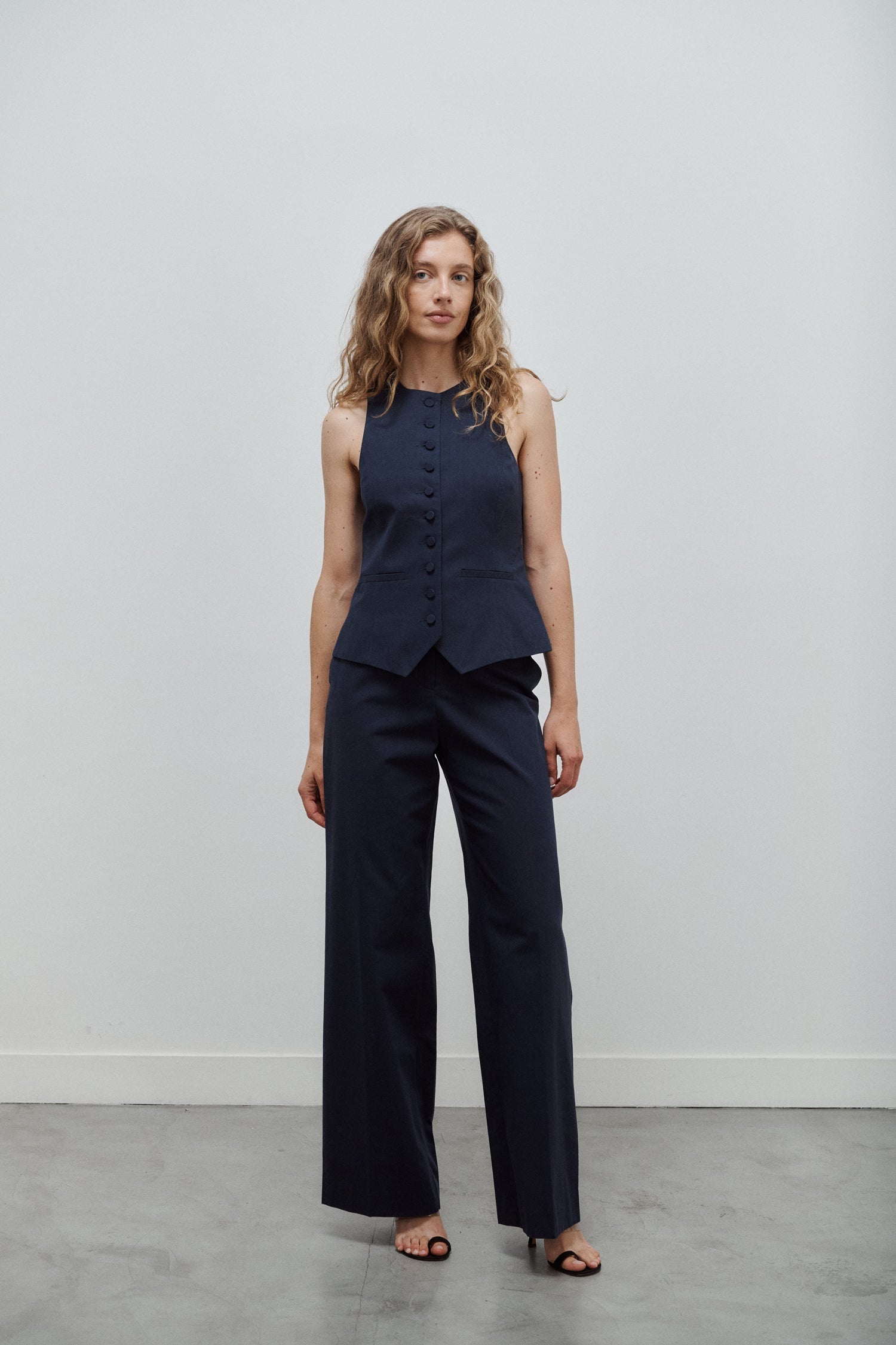 Bianca Textured Cotton Canvas Trousers