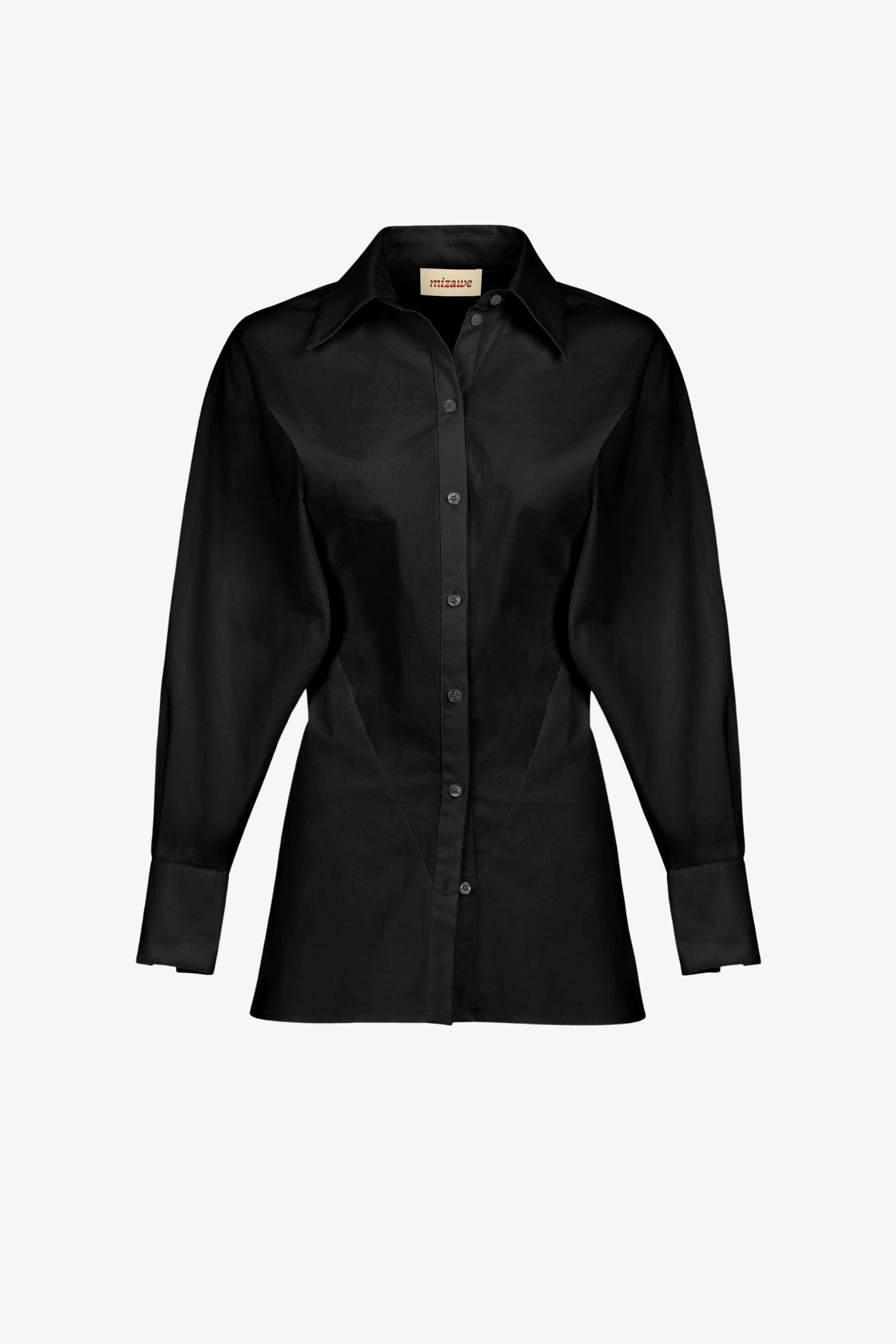 The faro black shirt in a white background. 100% Deadstock material blend. Made in Los Angeles