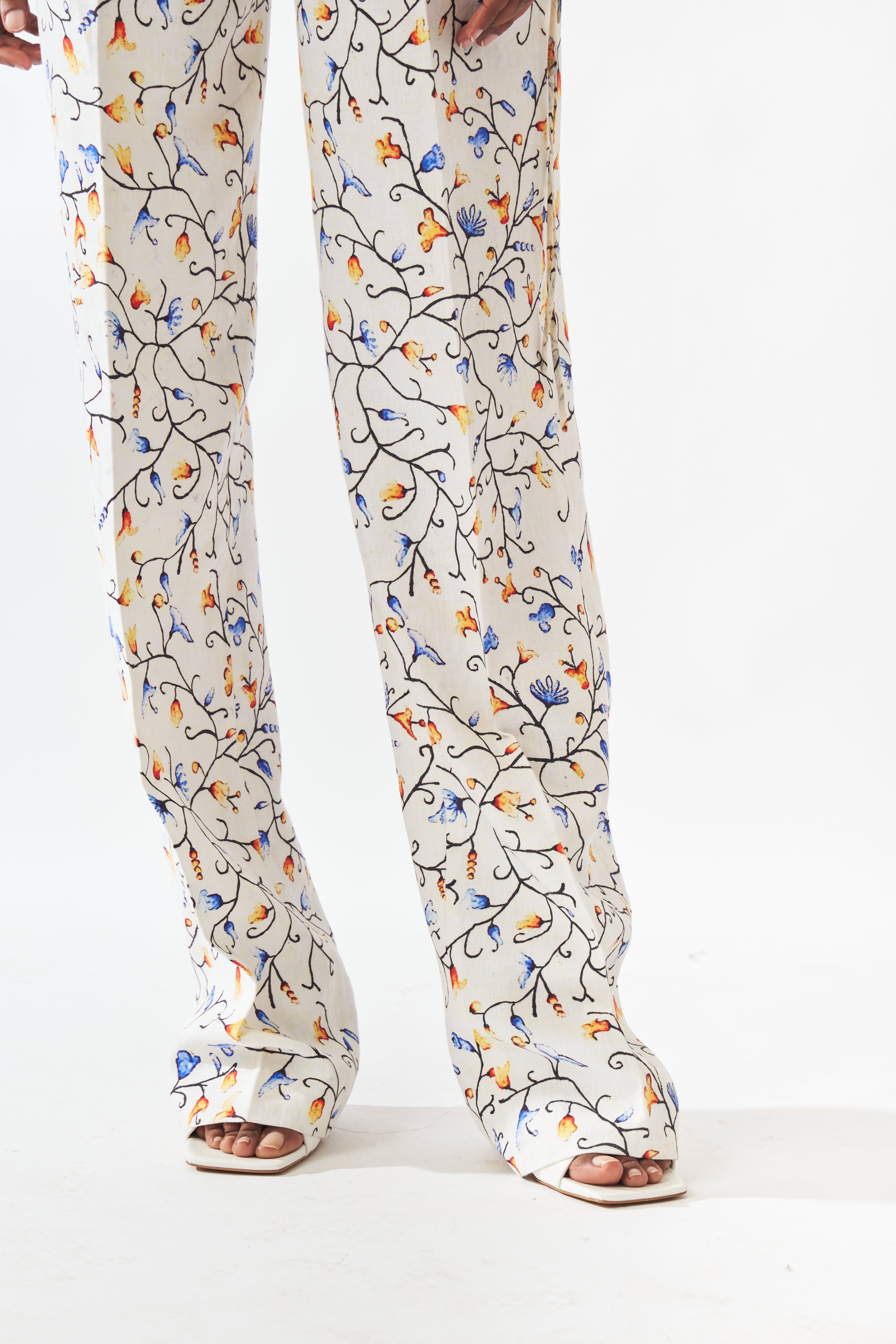 Floral Linen Trousers