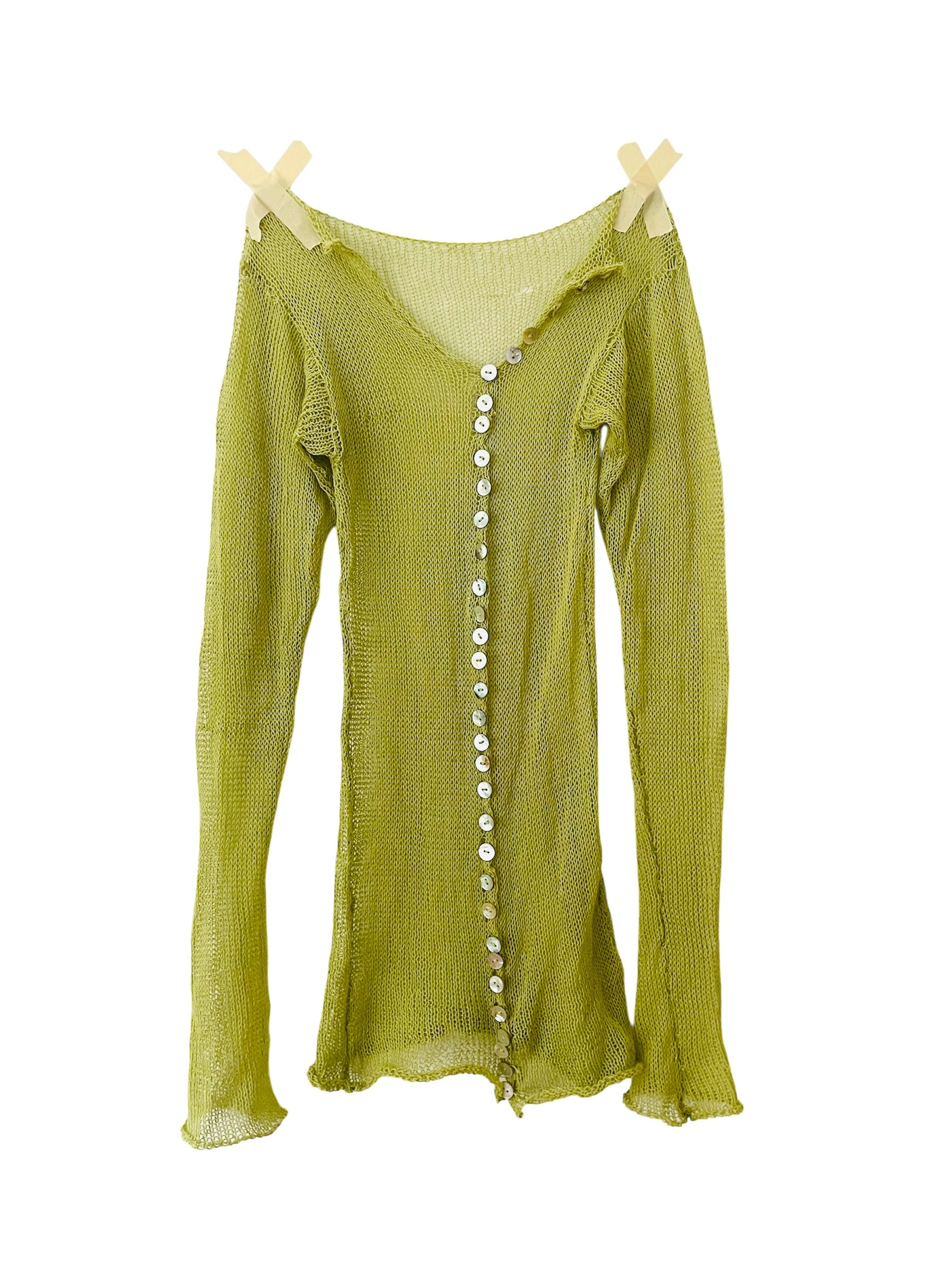 Sheer Cardigan - Lime