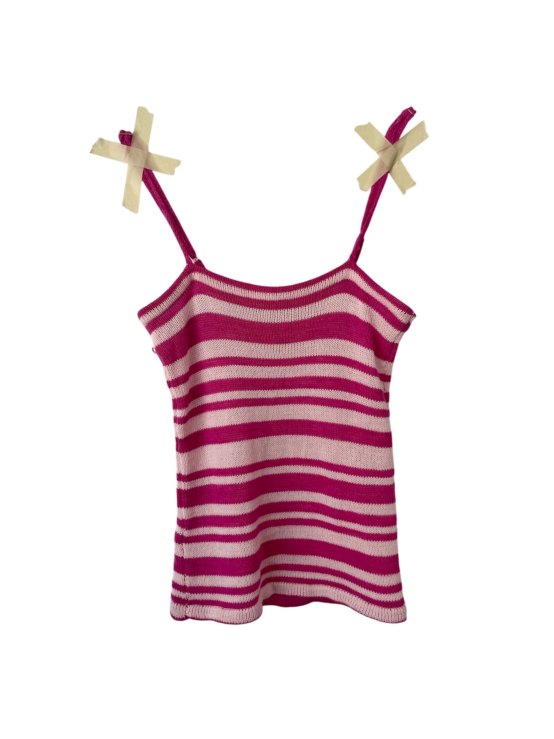 Spaghetti Strap Tank - Pink / Hot Pink