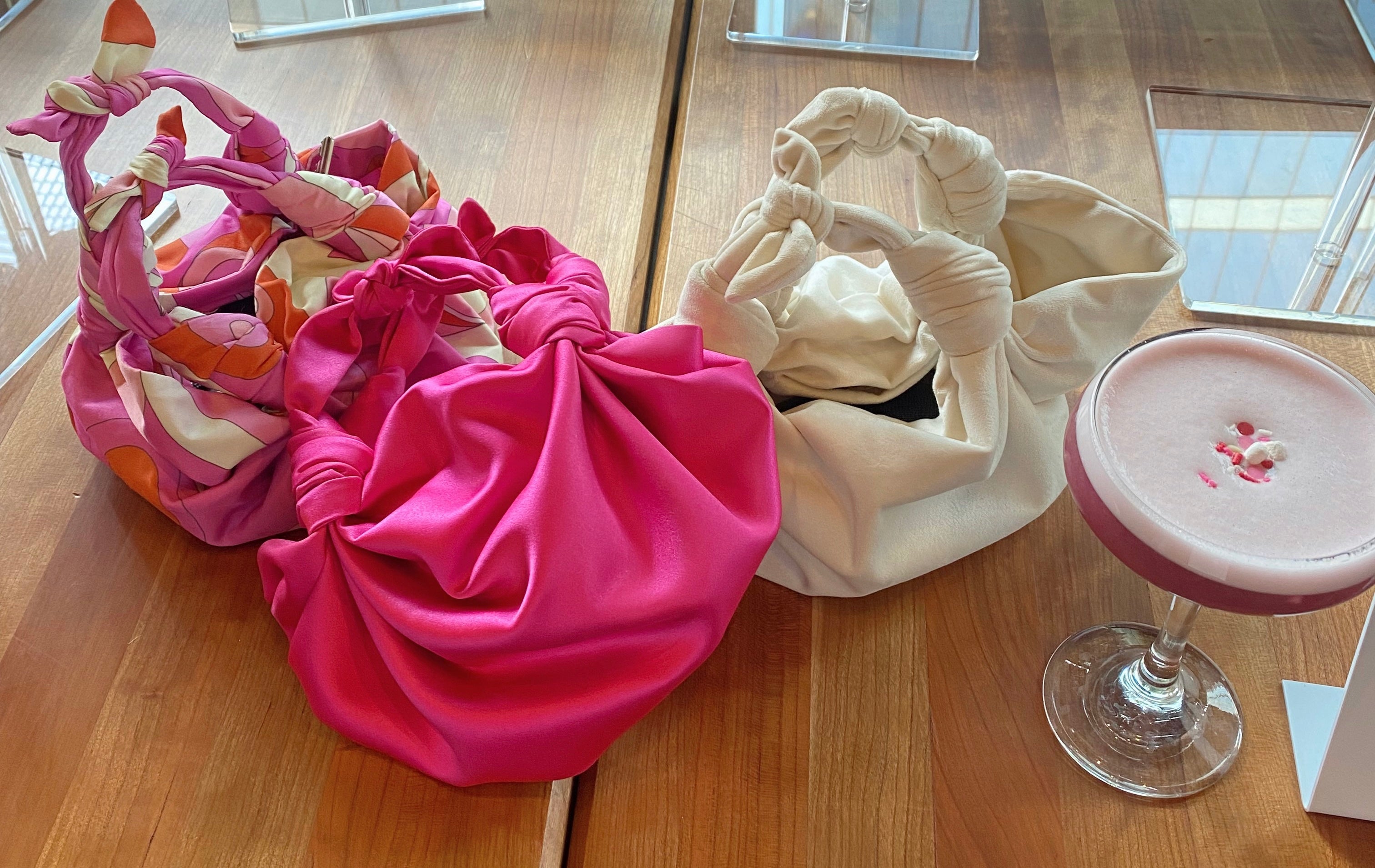 Fuchsia Silk Knot Bag